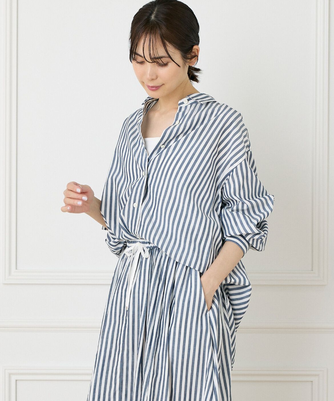 I.T.'S international「ストライプオーバーサイズシャツ」|シャツ・ブラウス|ストライプ1