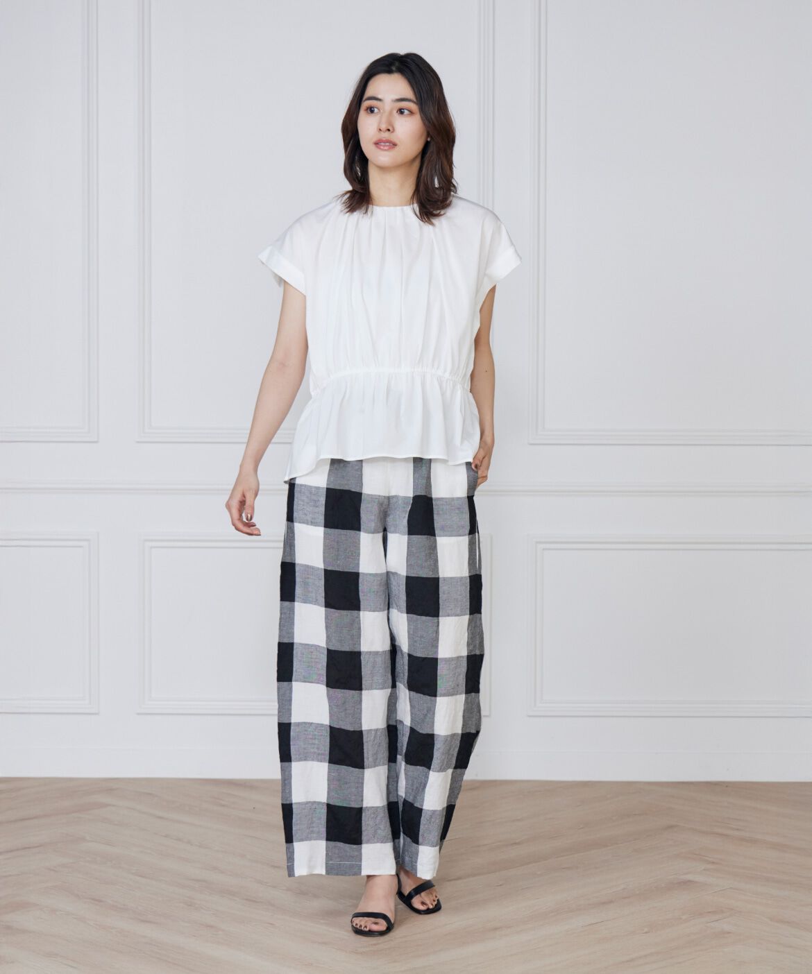 7-IDconcept.「《大きいサイズ》シャーリングカットブラウス」|Tシャツ・カットソー|