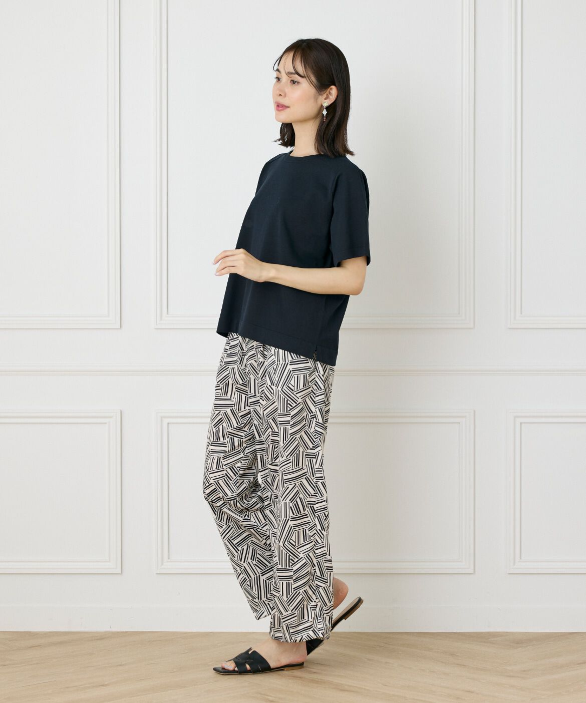 INED「《WEB限定》Tシャツ風プルオーバーサマーニット」|ニット・セーター|