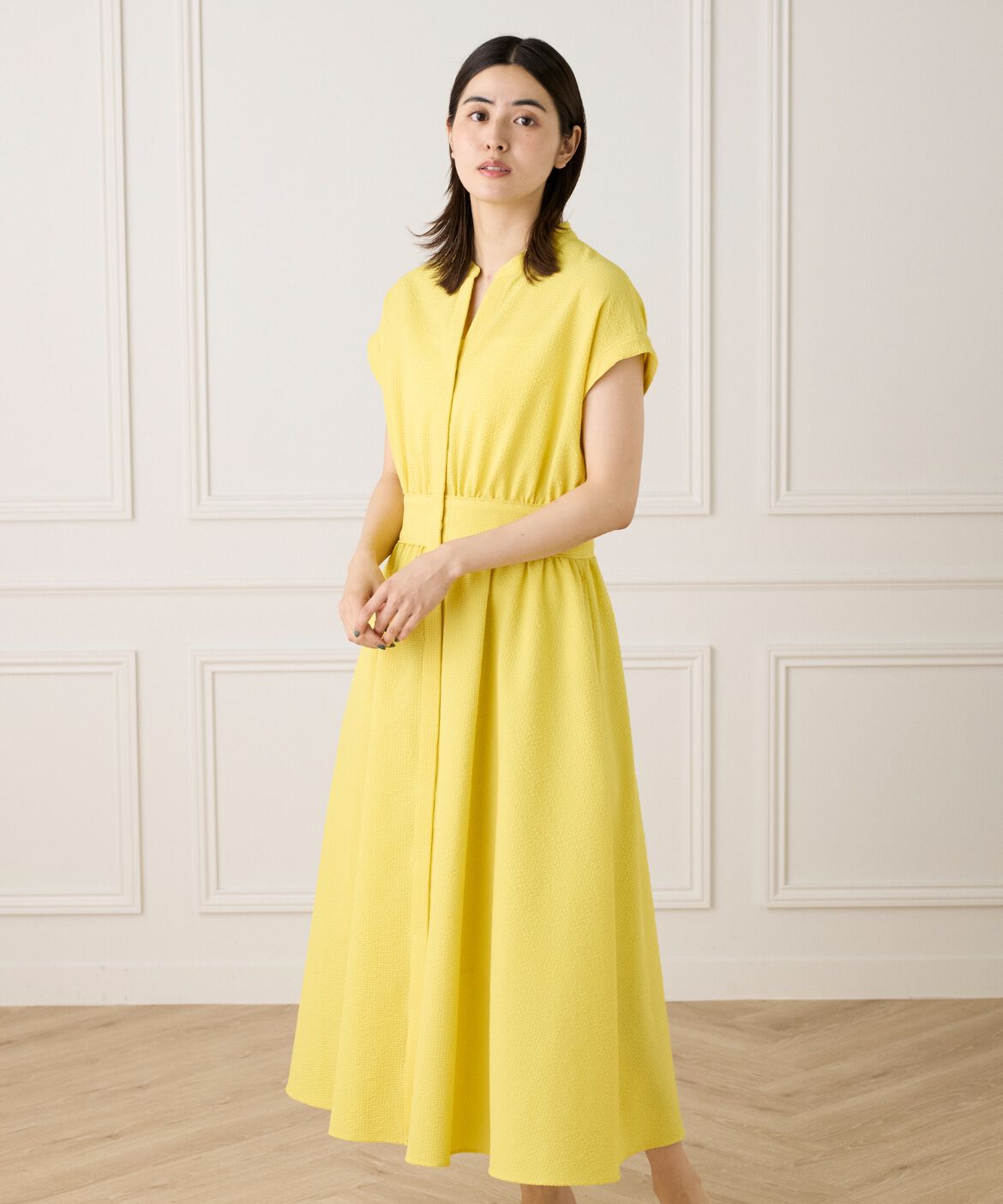 INED「ウエストギャザーワンピース」|ワンピース|