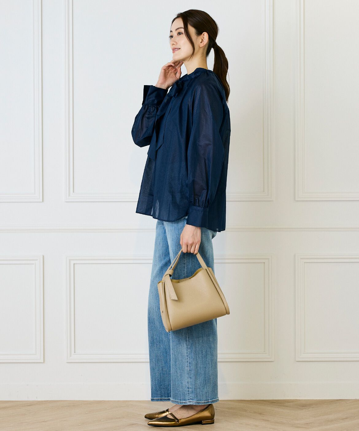 INED「《大きいサイズ》ワイドデニム」|その他|