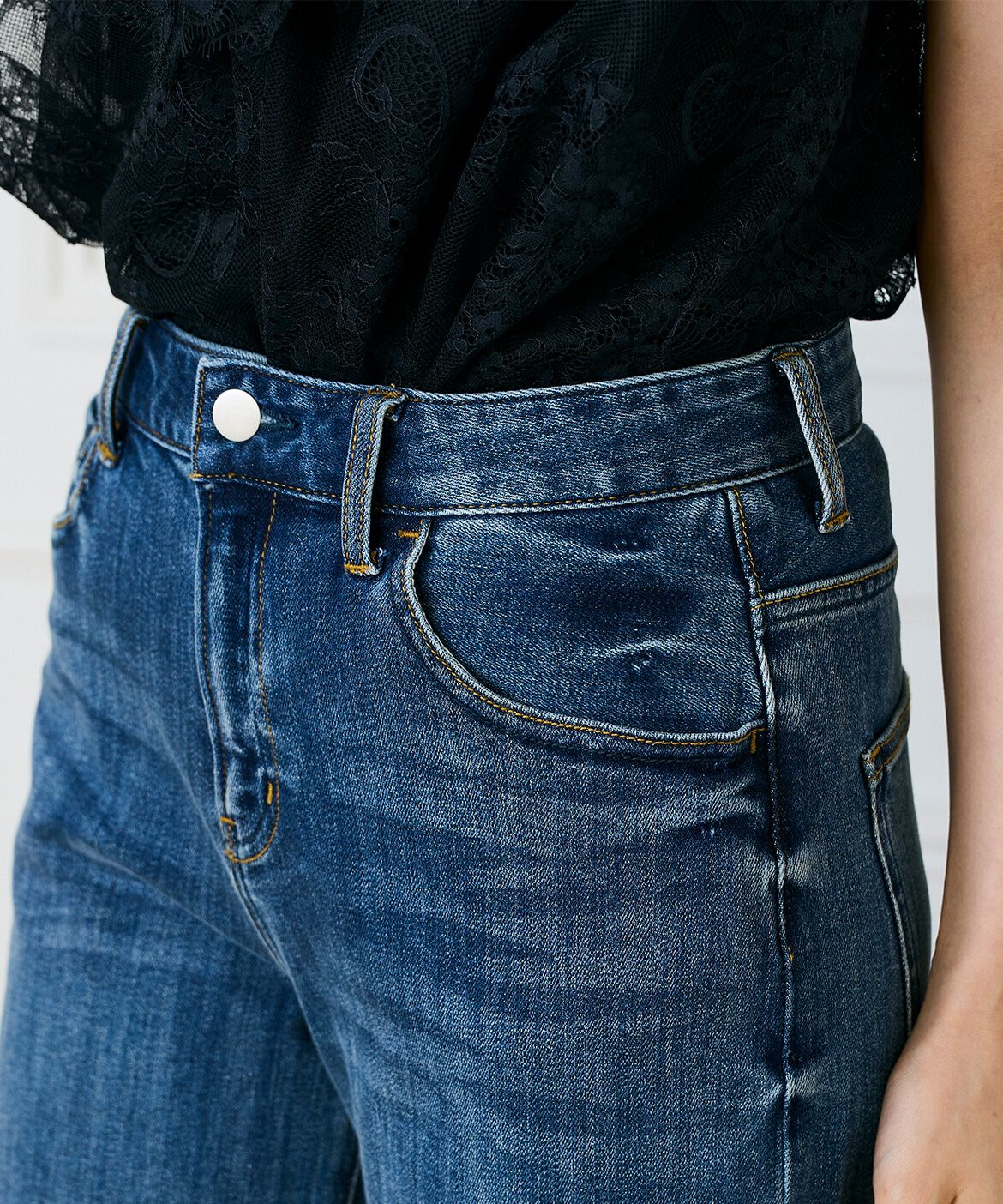 INED「《大きいサイズ》ワイドデニム」|その他|