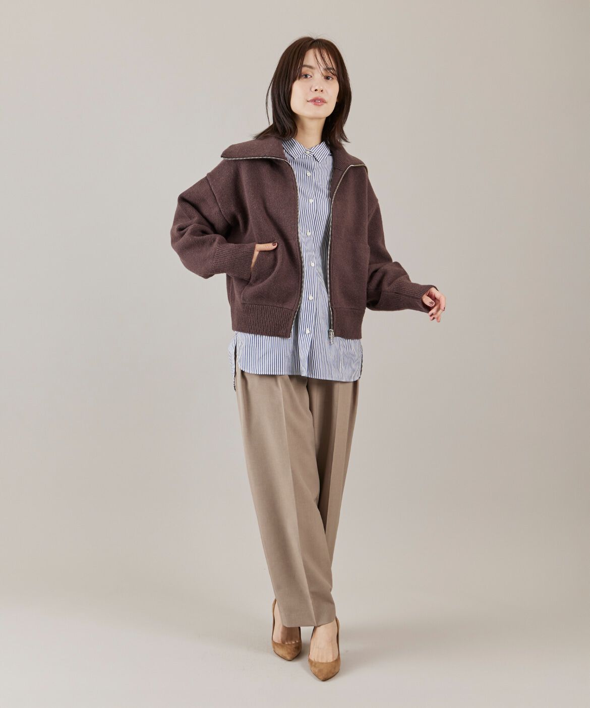 DAY by DAY it&rsquo;s international「ジップアップニットブルゾン」|ニット・セーター|