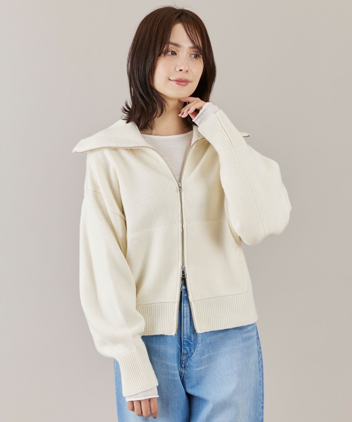 DAY by DAY it&rsquo;s international「ジップアップニットブルゾン」|ニット・セーター|