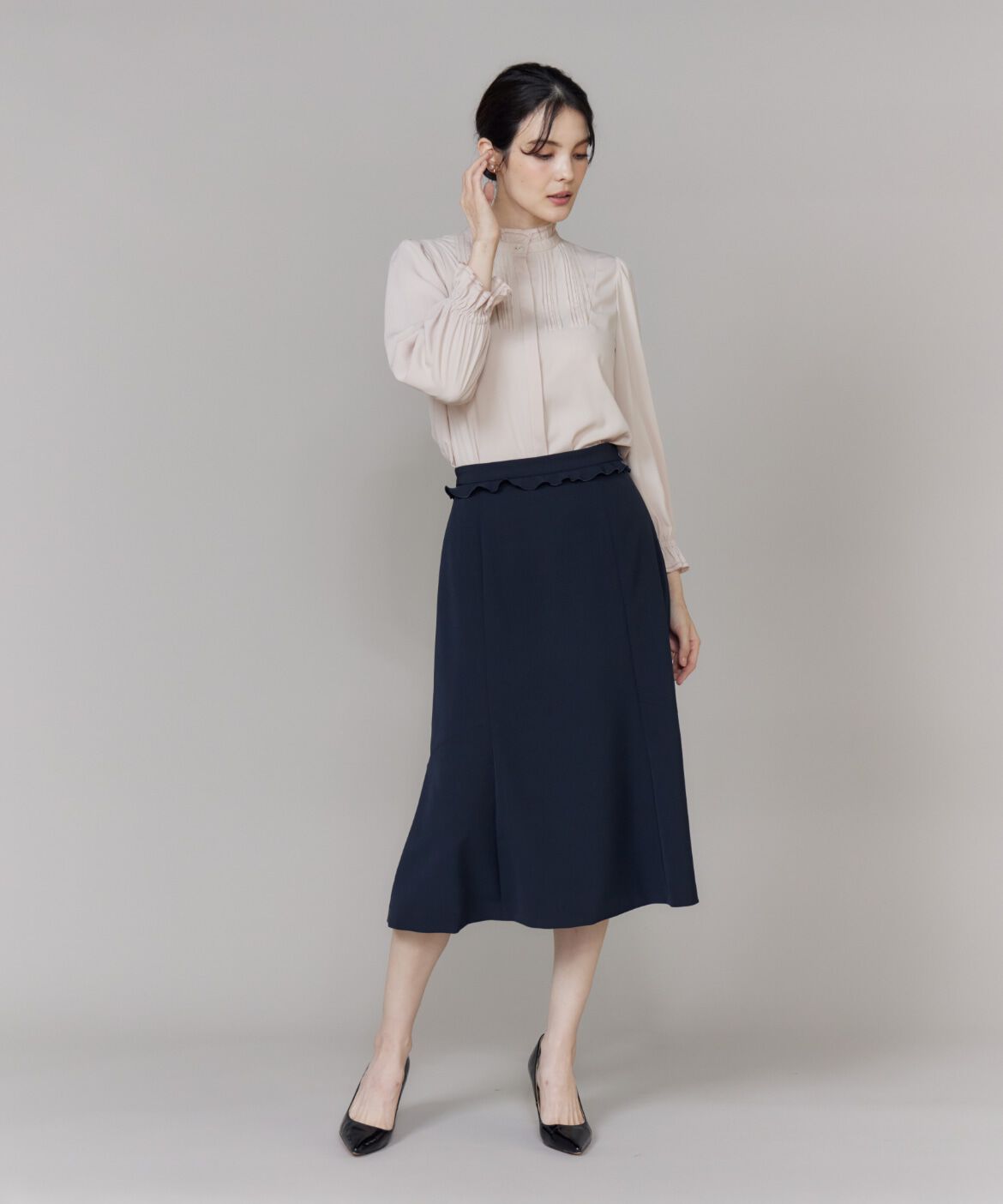 Maglie le cassetto「《プラスサイズ》フリルフレアスカート《M Maglie le cassetto》」|スカート|