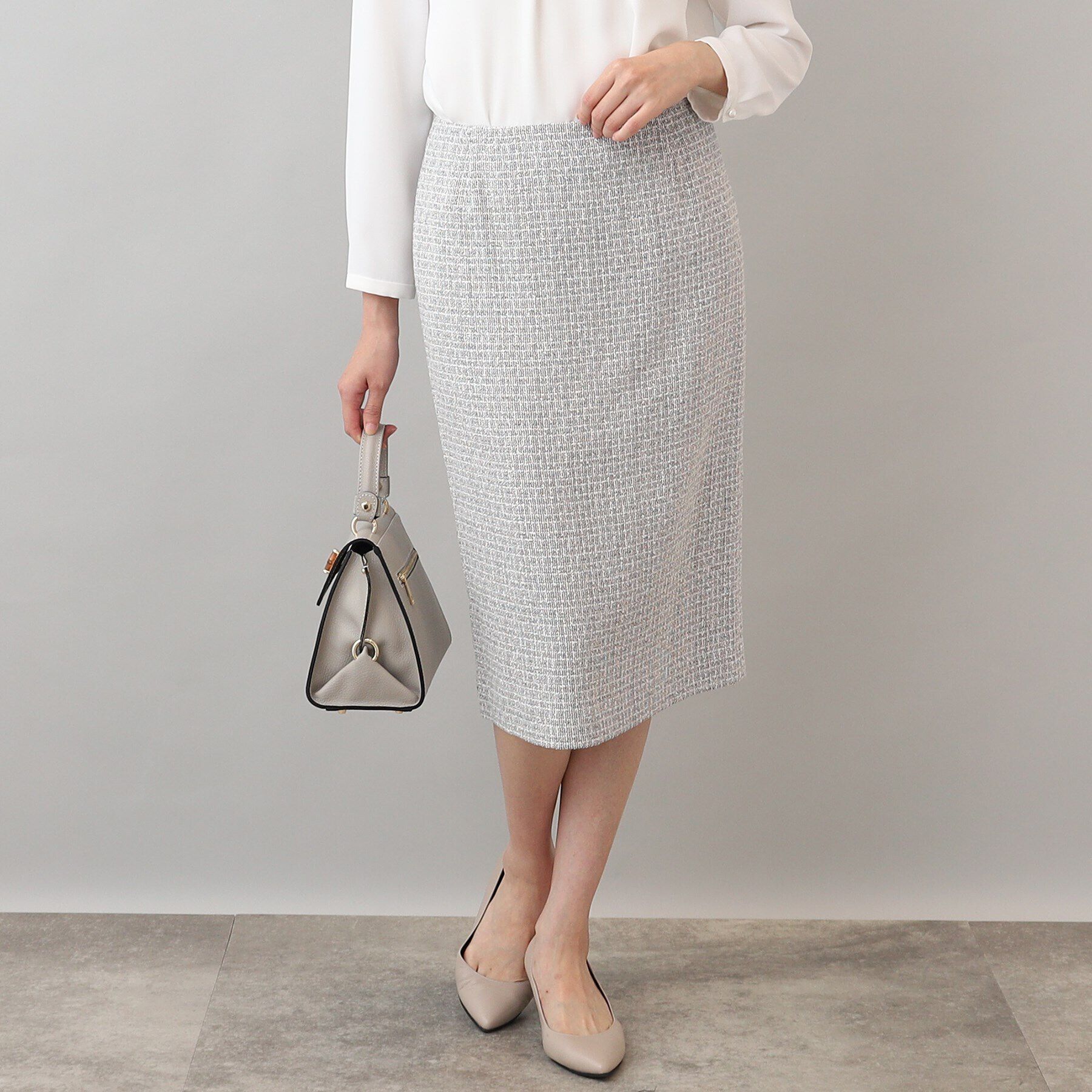 UNTITLED「クリスティーツィード スカート」|スカート|ライトグレー(411