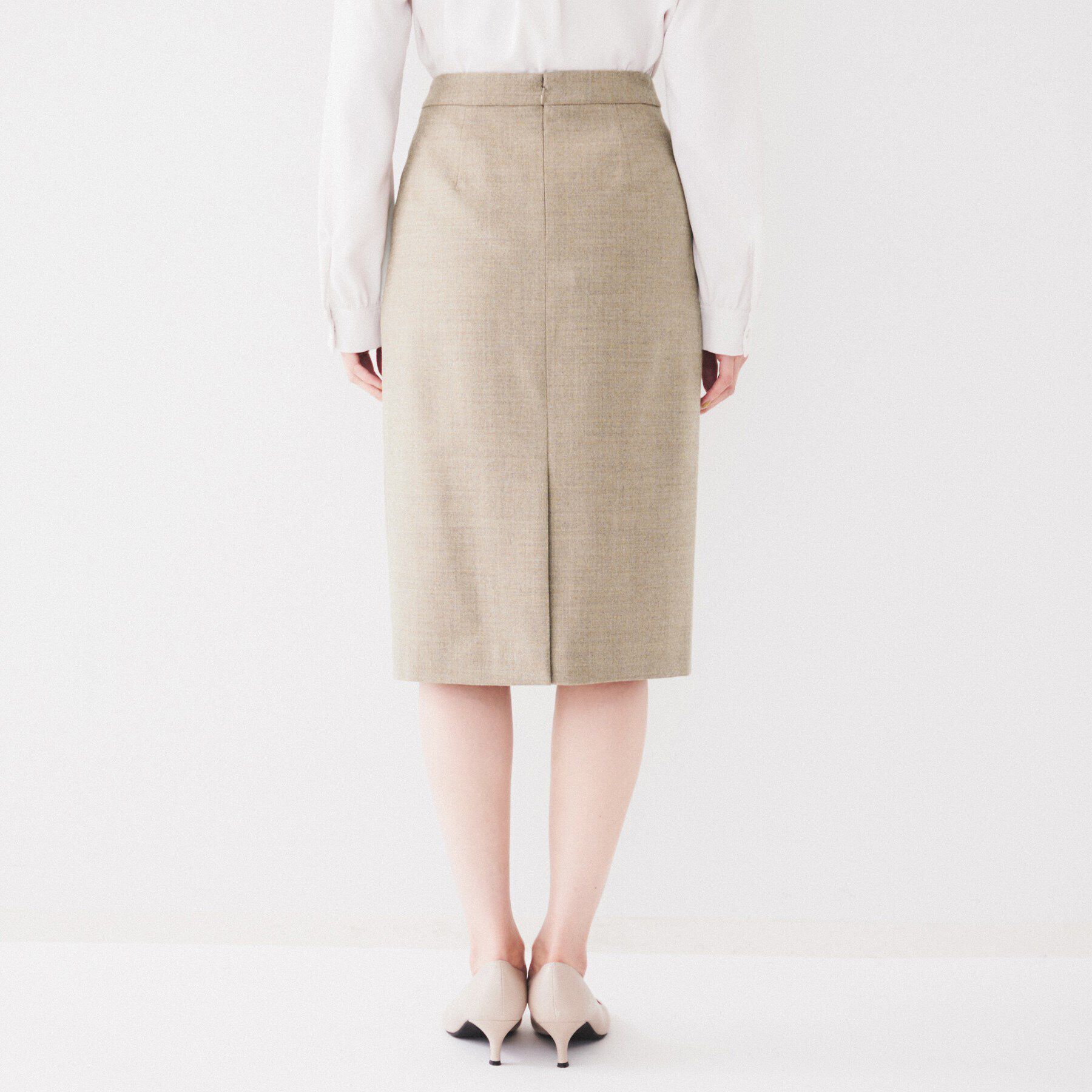 UNTITLED「【日本製/通勤スーツ】ウーステッドフラノ タイトスカート」|スカート|