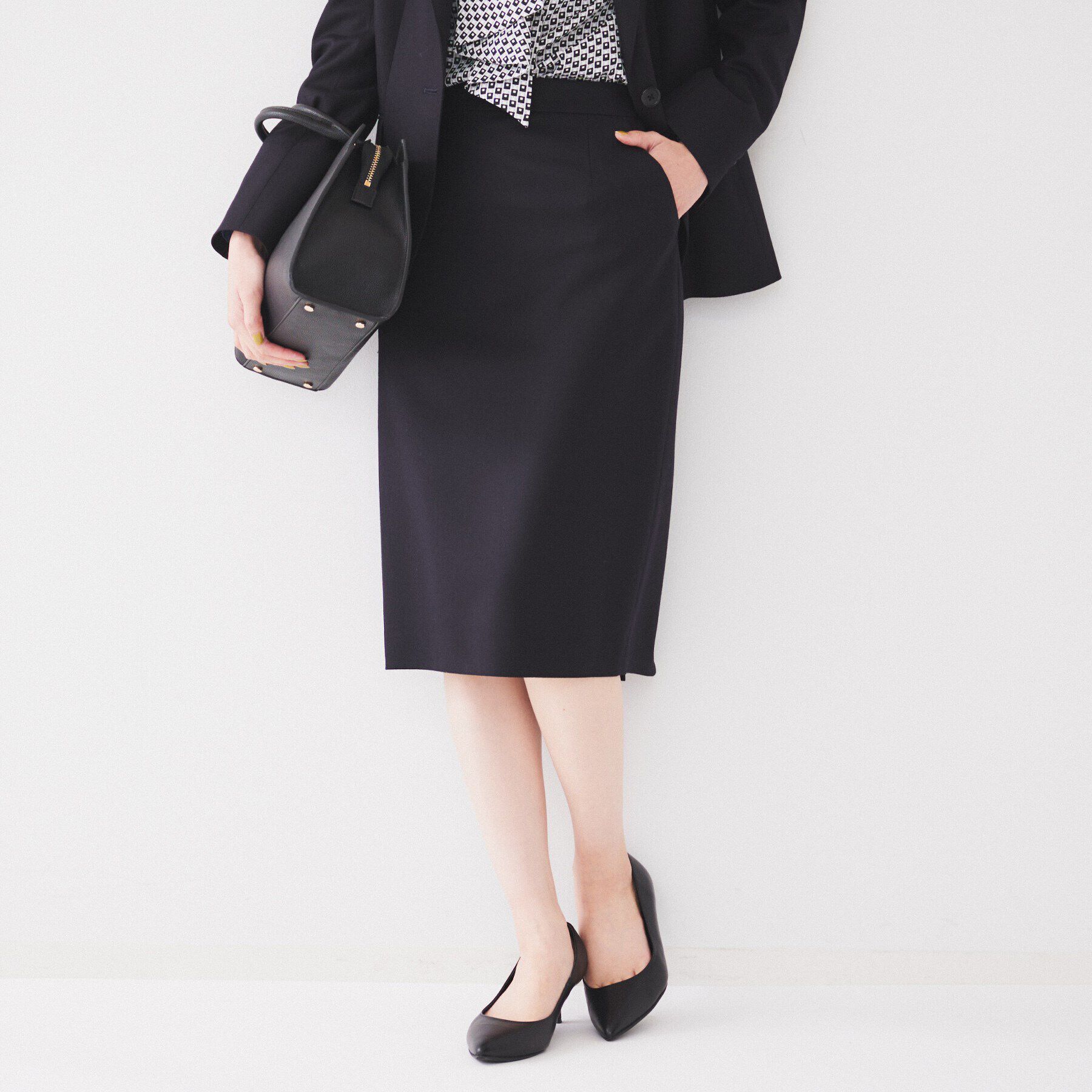 UNTITLED「【日本製/通勤スーツ】ウーステッドフラノ タイトスカート」|スカート|