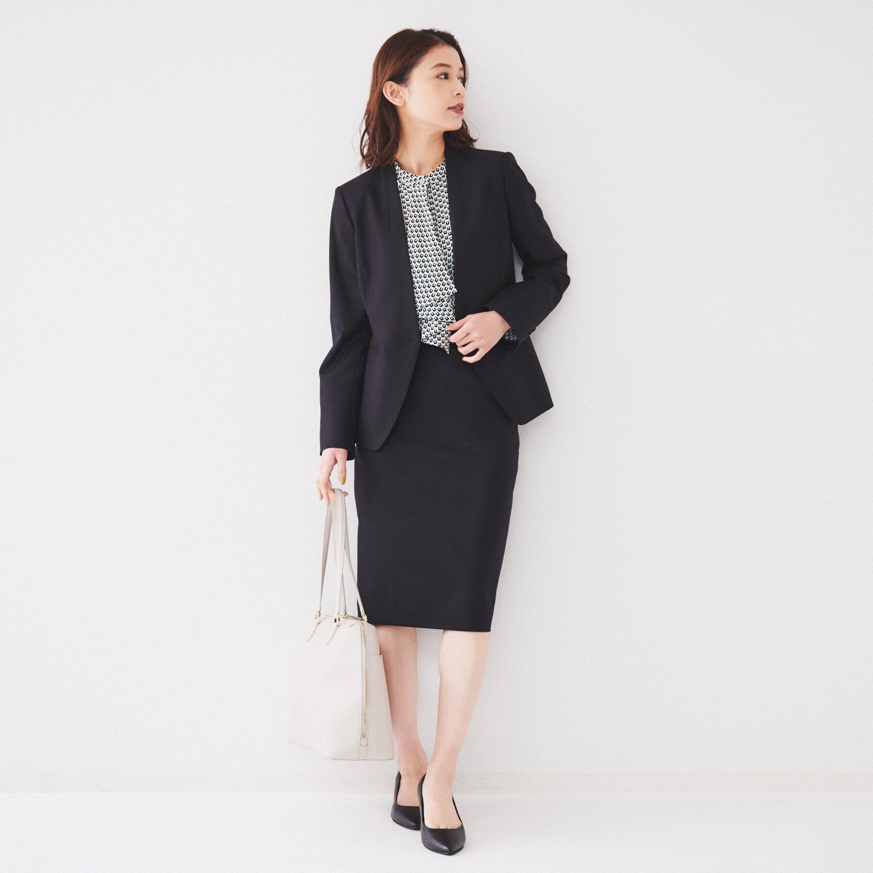 UNTITLED「【日本製/通勤スーツ】ウーステッドフラノ タイトスカート」|スカート|