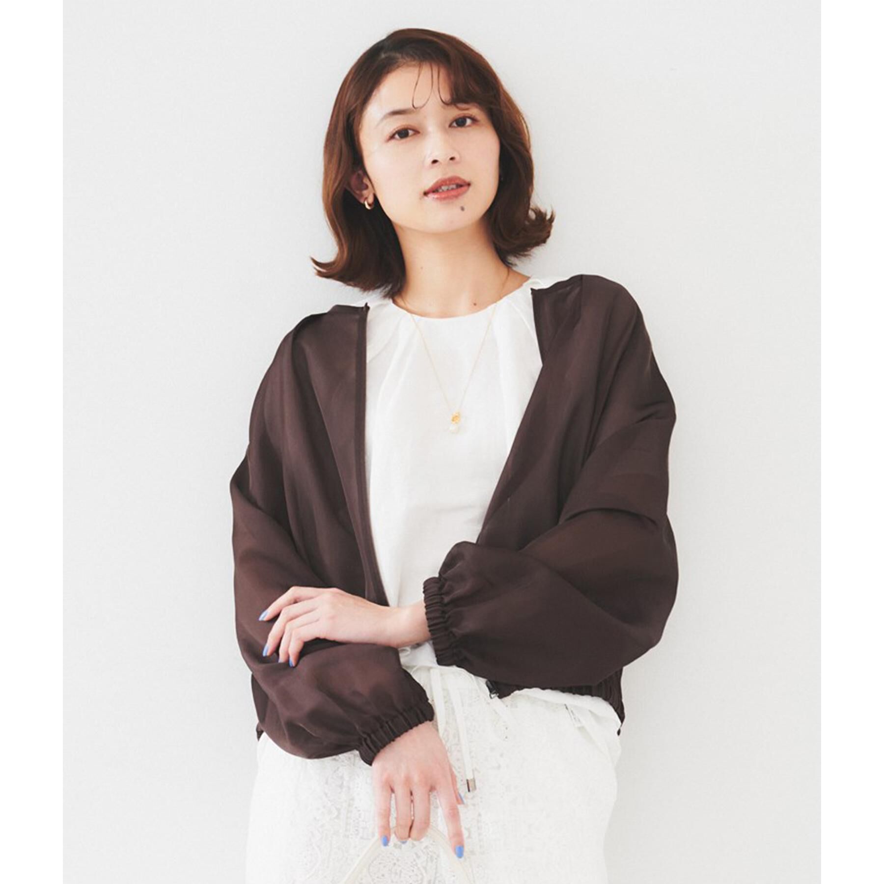 UNTITLED「【トレンド/洗える/軽い】シアーブルゾン」|ブルゾン・スタジャン|