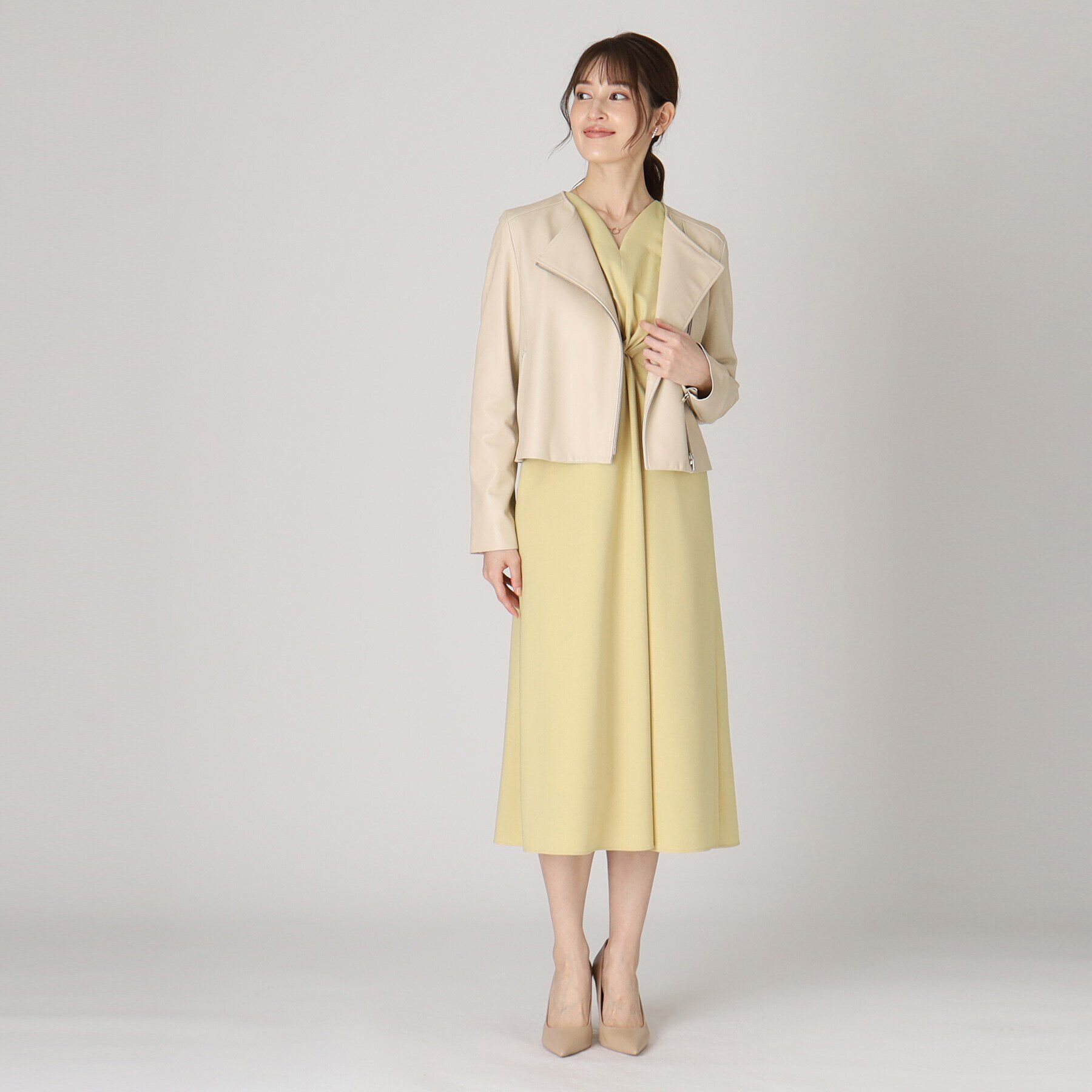 COUP DE CHANCE「【羊革】女性らしい雰囲気にこだわったレザーブルゾン」|ライダースジャケット|