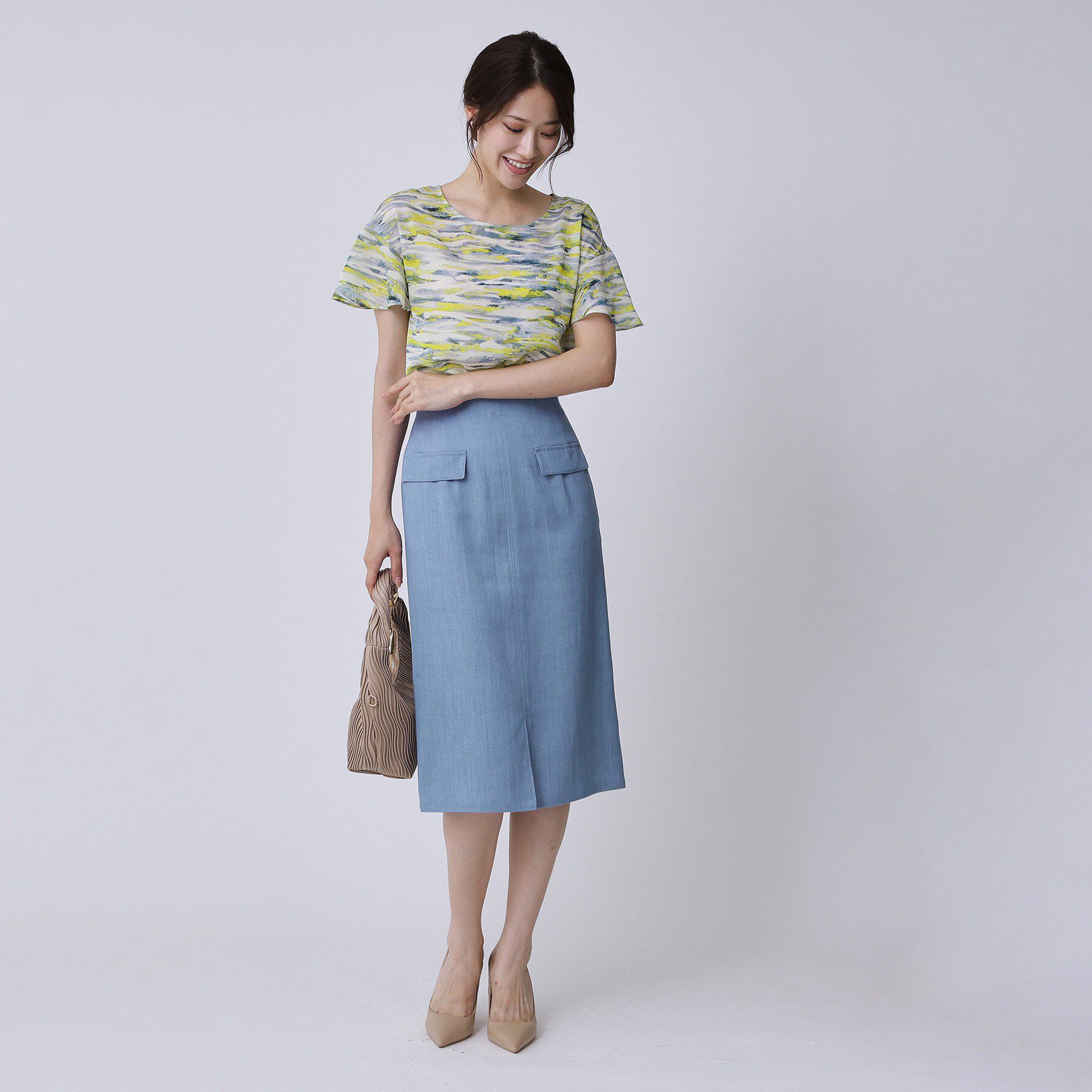 COUP DE CHANCE「【手洗い可／日本製】デニム風ナロータイトスカート」|スカート|