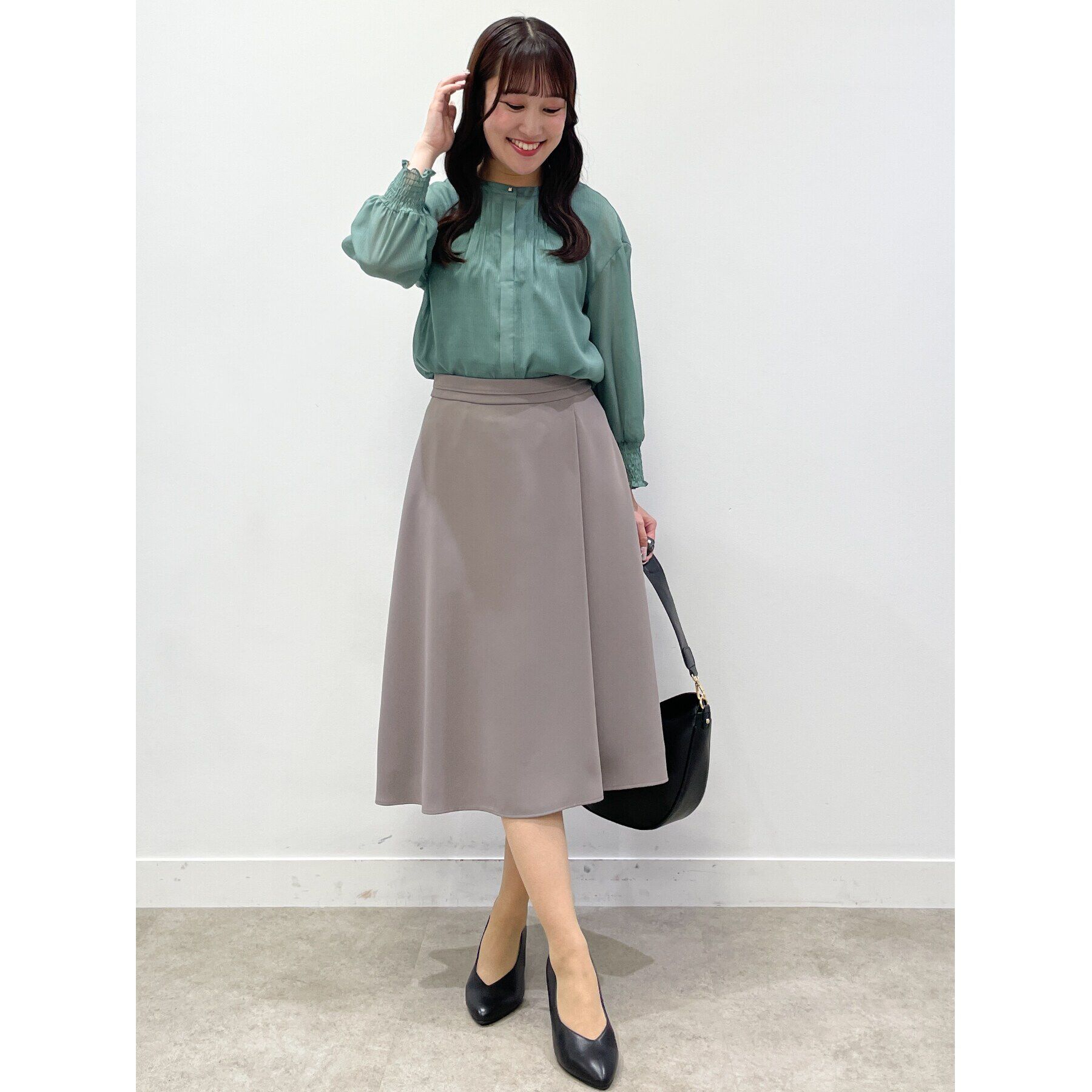 Reflect「【接触冷感／洗える】ピンタックシアーブラウス」|シャツ・ブラウス|