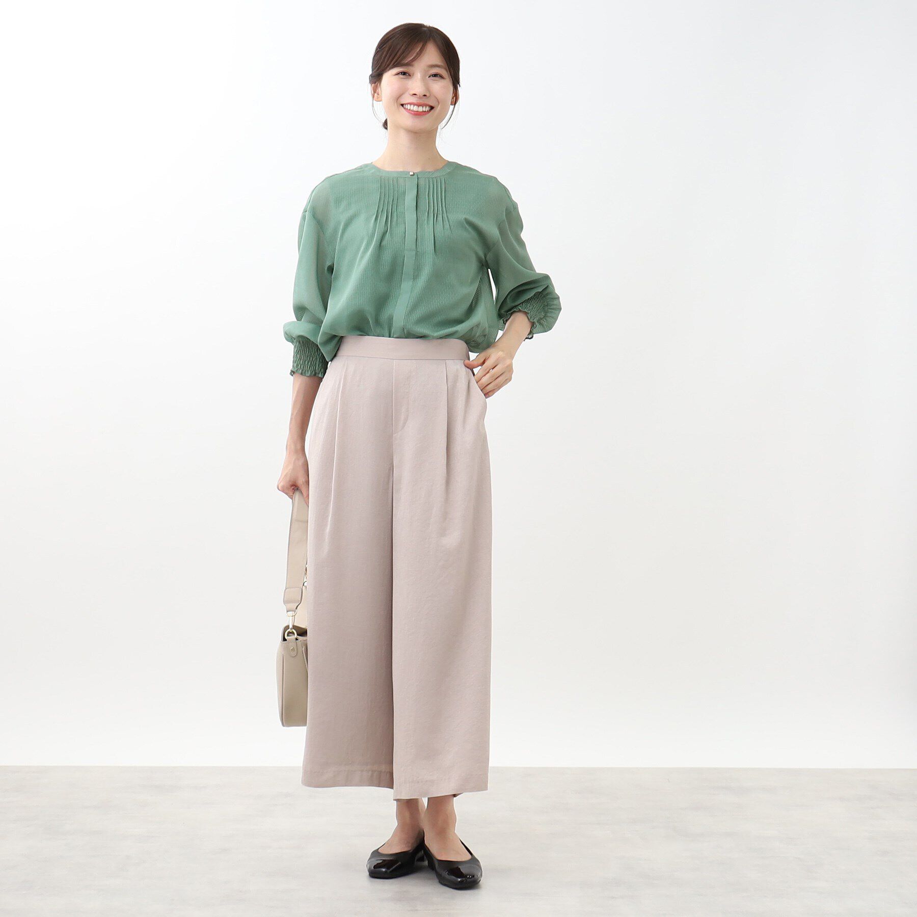 Reflect「【接触冷感／洗える】ピンタックシアーブラウス」|シャツ・ブラウス|