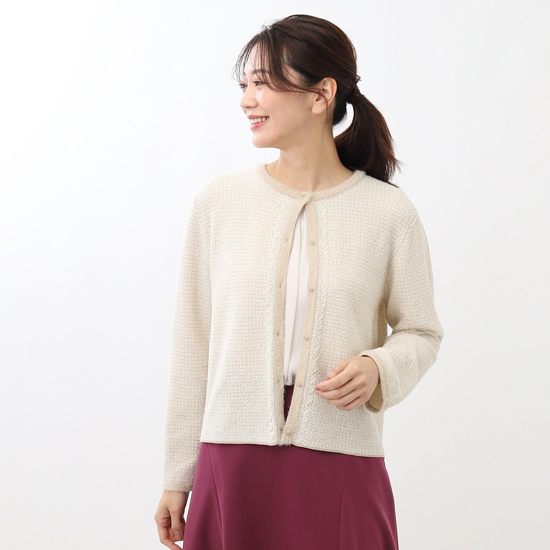 Reflect「ツイード風カーディガンジャケット」|カーディガン|