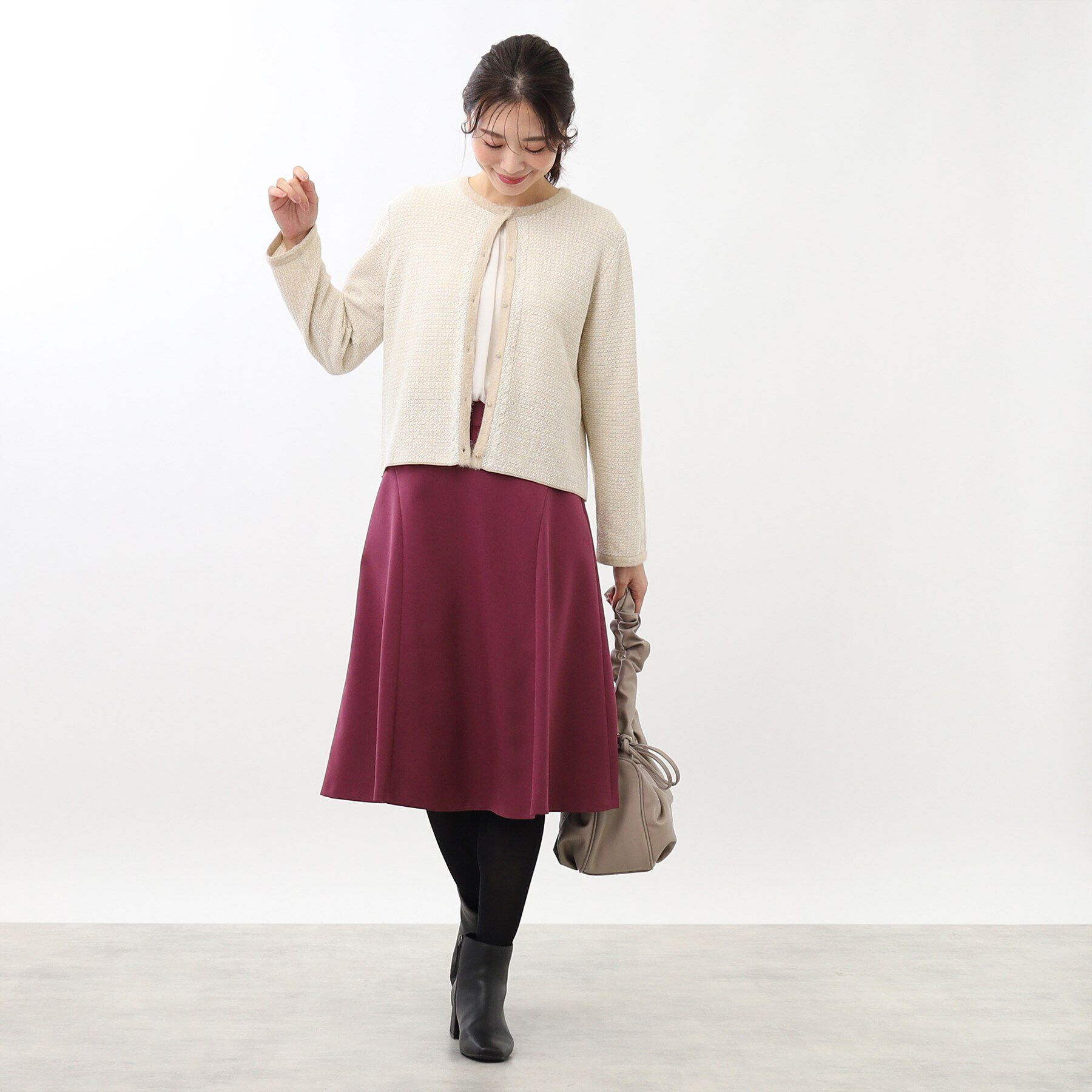 Reflect「ツイード風カーディガンジャケット」|カーディガン|