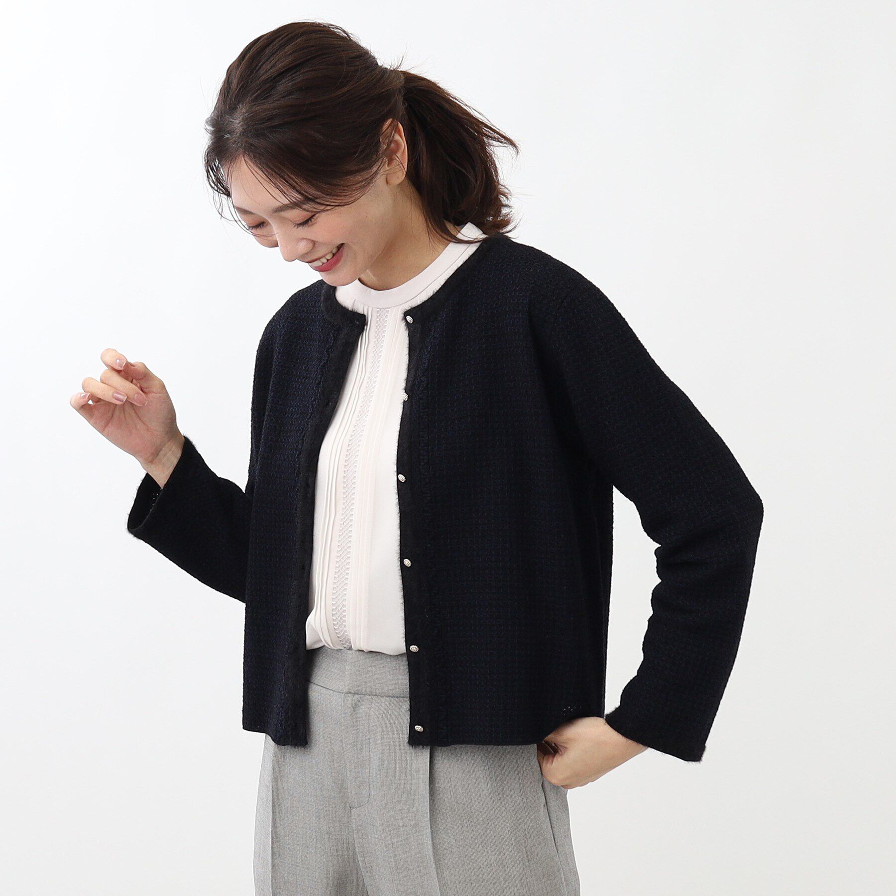 Reflect「ツイード風カーディガンジャケット」|カーディガン|