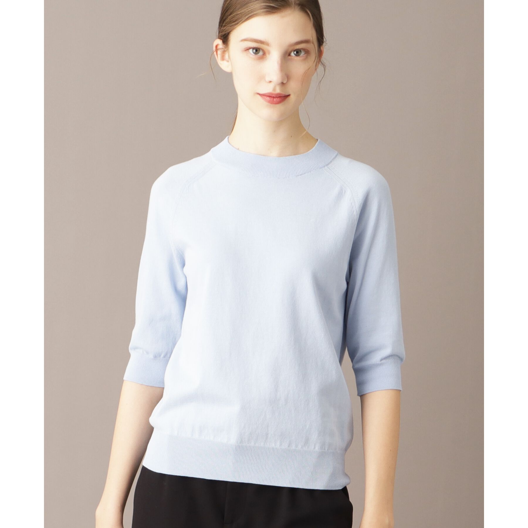 DRESSTERIOR「【定番/洗える】コットンシルク混ハーフスリーブ」|ニット・セーター|