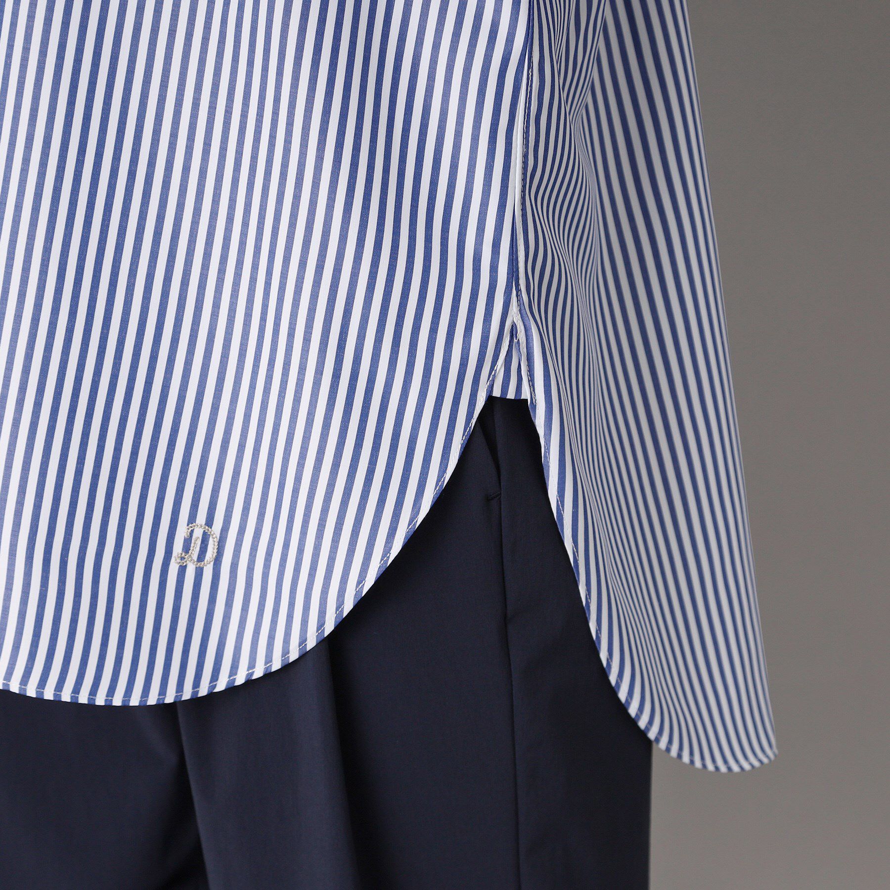 DRESSTERIOR「【洗える/ストライプ柄】オーバーシルエットクレリックシャツ」|シャツ・ブラウス|