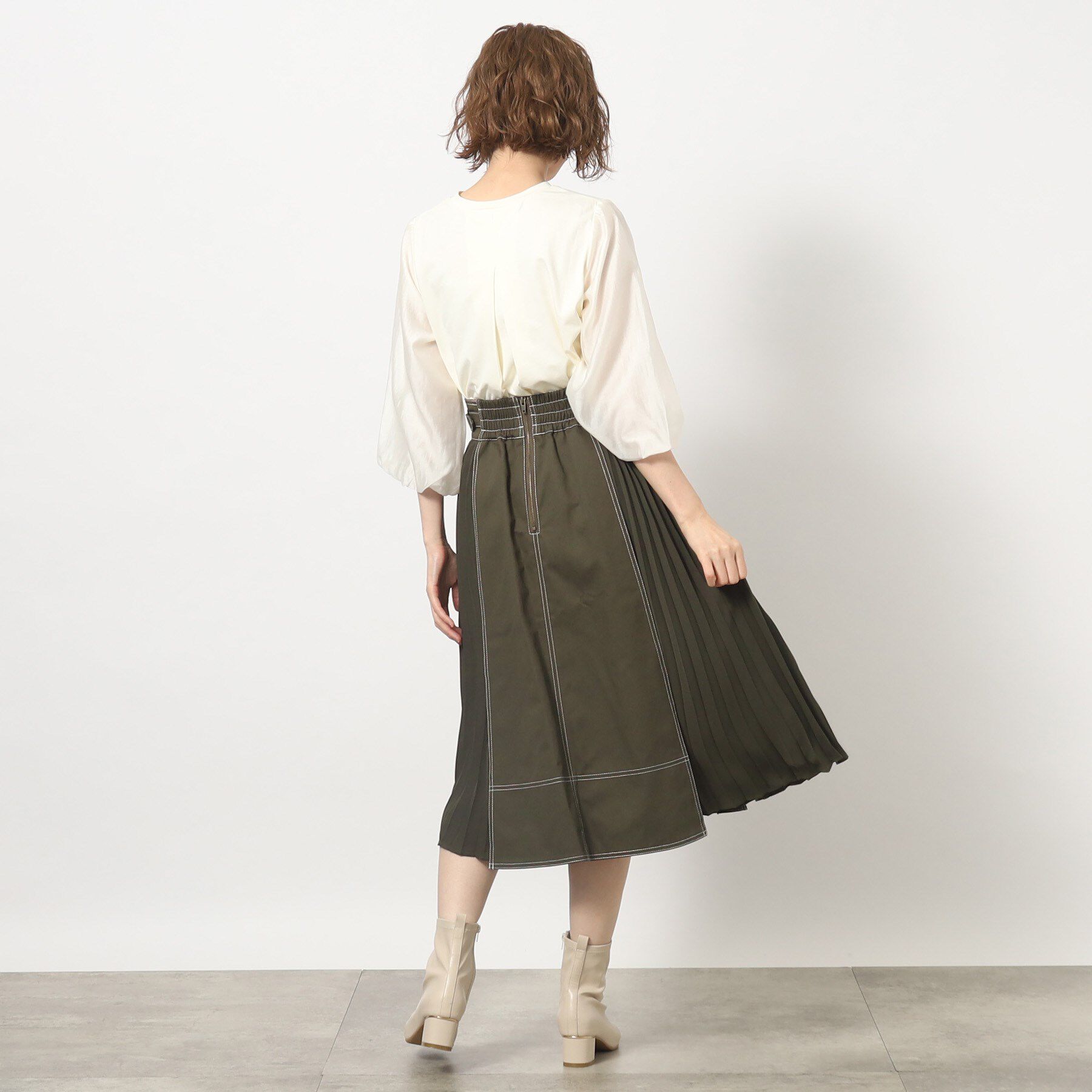 grove「グローブ人気のスカート！デニムサイドプリーツスカート」|スカート|