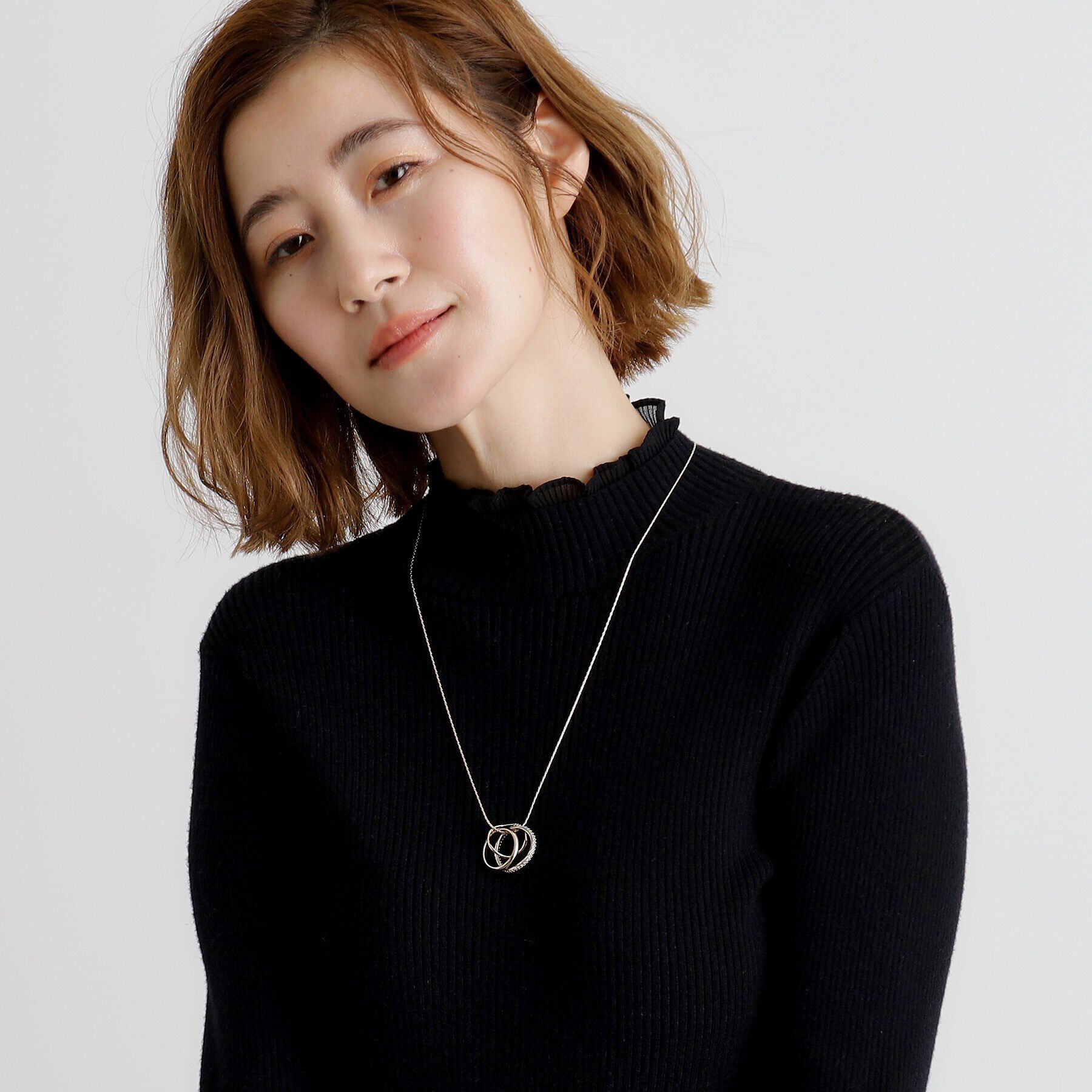 grove「ビジューサークルリングアジャスタブルネック」|ネックレス|