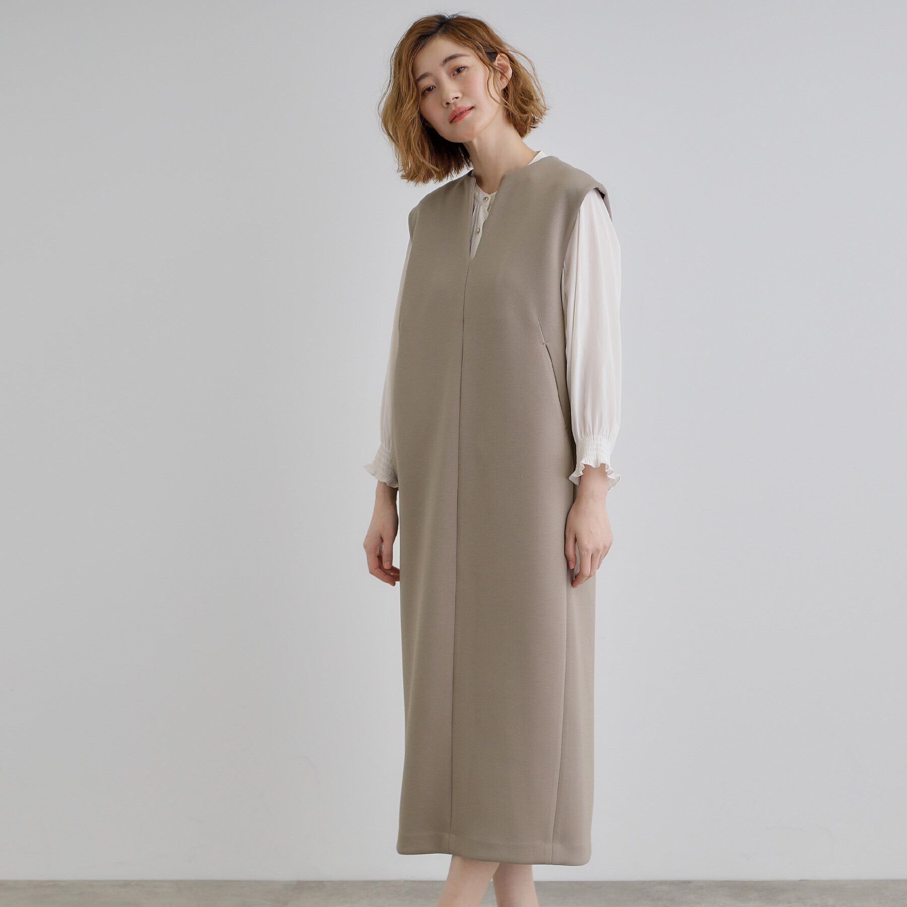 grove「ダンボールカルゼキーネックジャンドレ」|ワンピース|トープ(054)