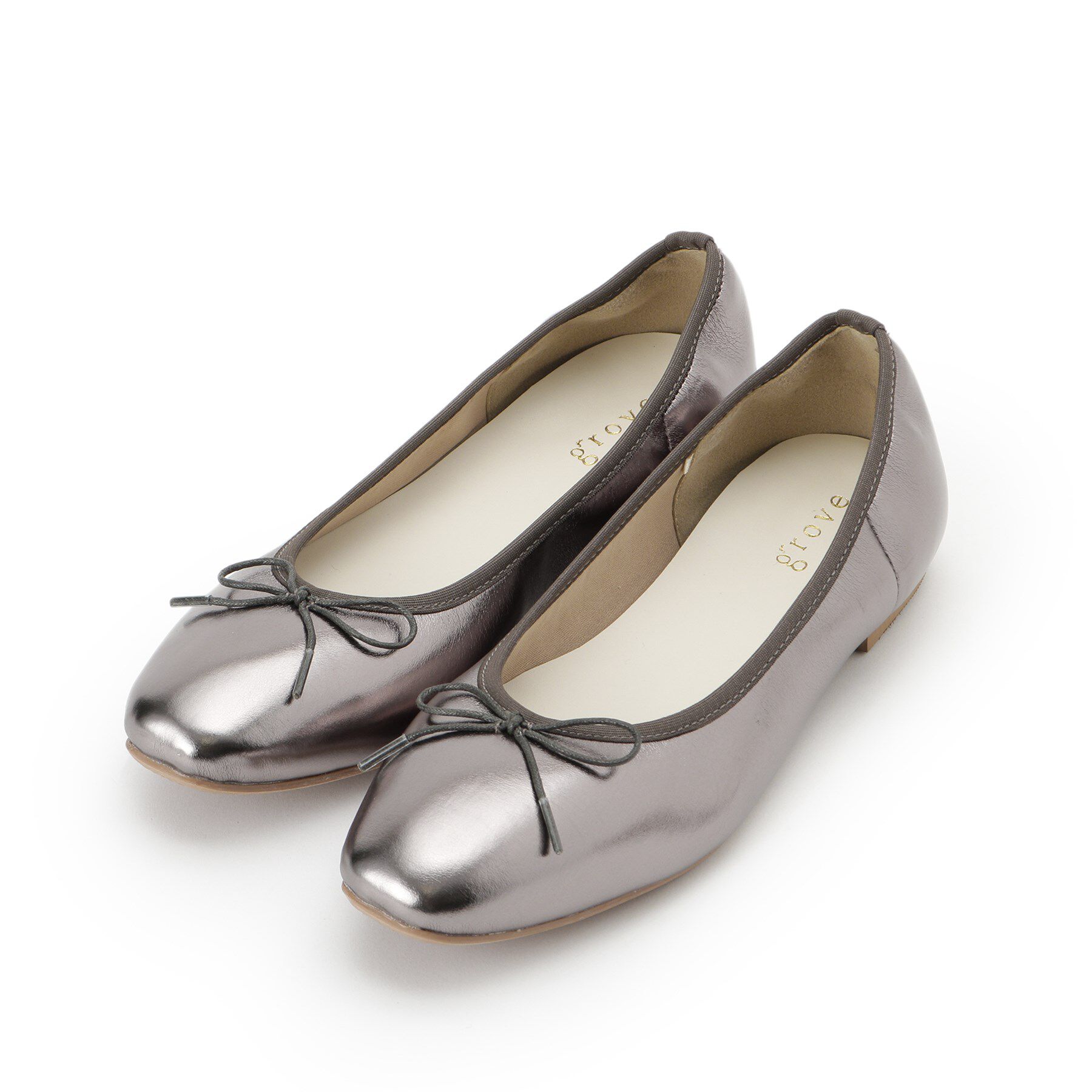 grove「【人間工学】つつまれフィットバレエシューズ （抗菌防臭加工裏地使用）」|その他|ガンメタ(009)