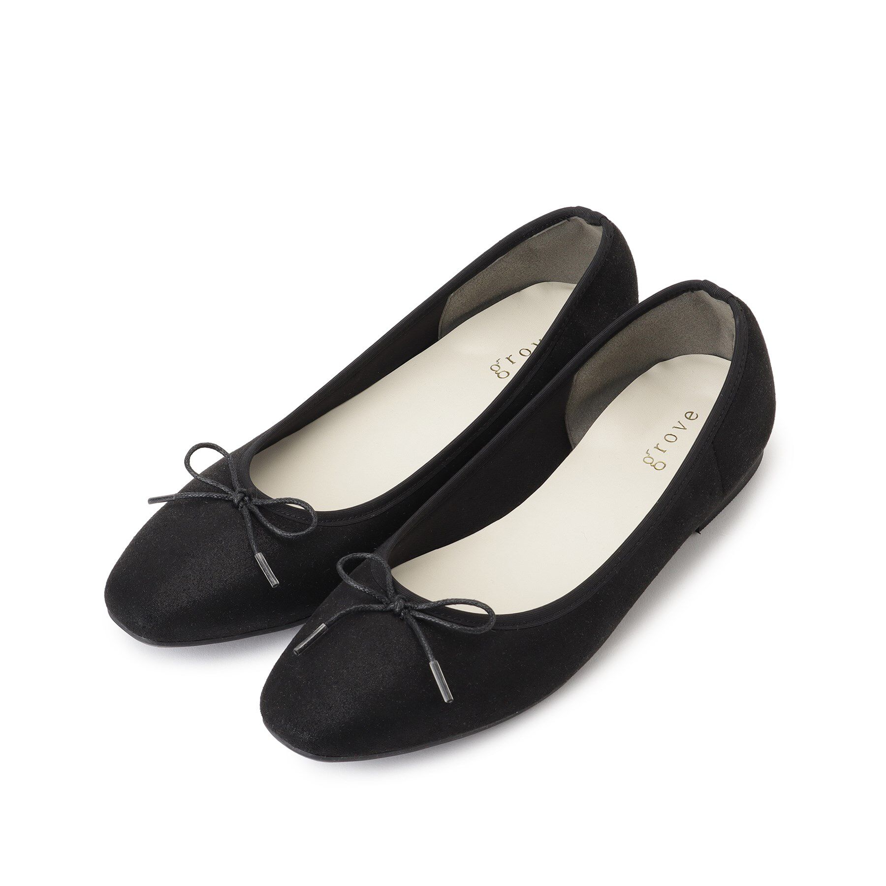 grove「【人間工学】つつまれフィットバレエシューズ （抗菌防臭加工裏地使用）」|その他|箔ブラック(019)