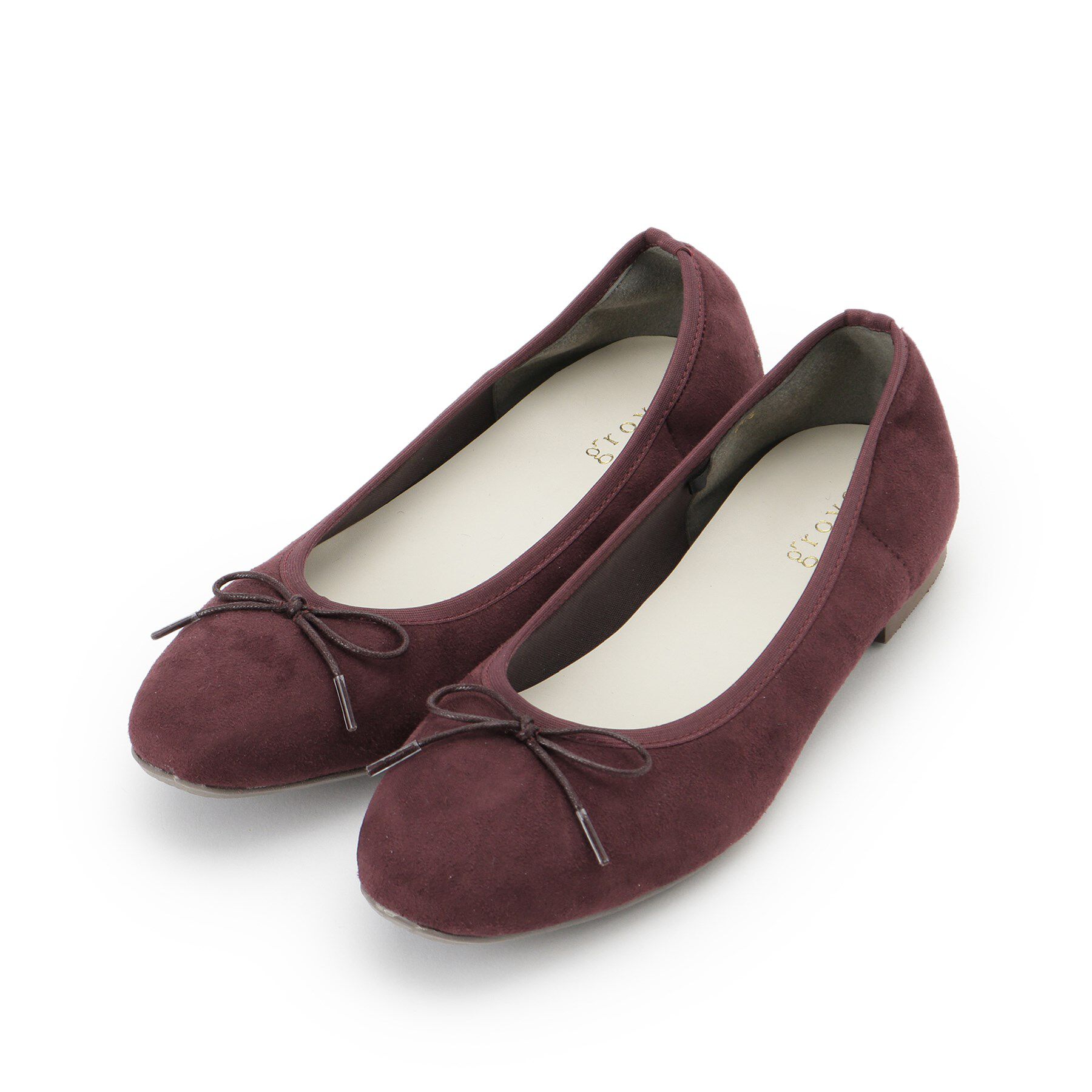 grove「【人間工学】つつまれフィットバレエシューズ （抗菌防臭加工裏地使用）」|その他|スウェードバーガンデ