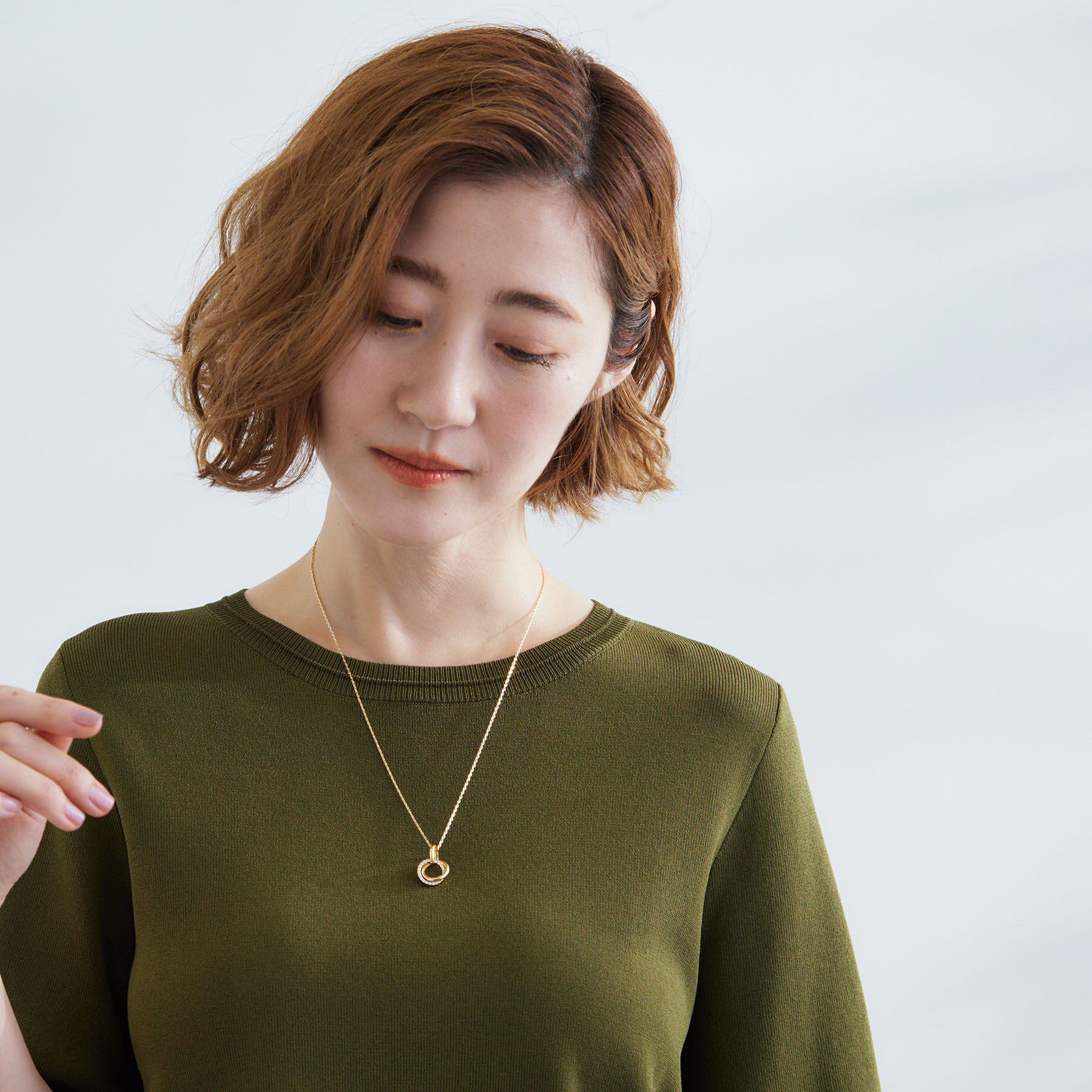 grove「サークルキュービックビジューネックレス」|ネックレス|