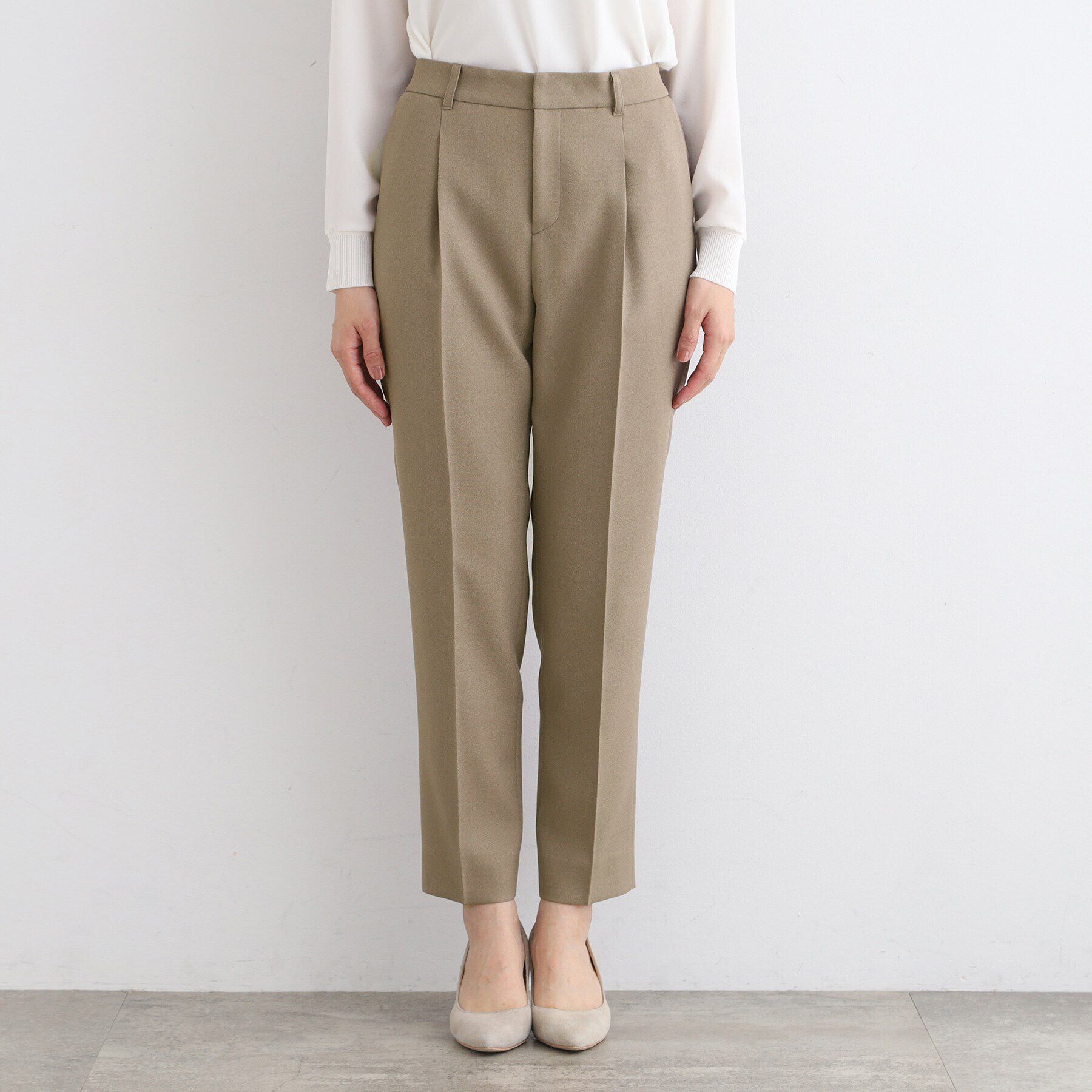 INDIVI「【洗える／UVケア／定番スーツ】ウール調テーパードパンツ」|スーツ|