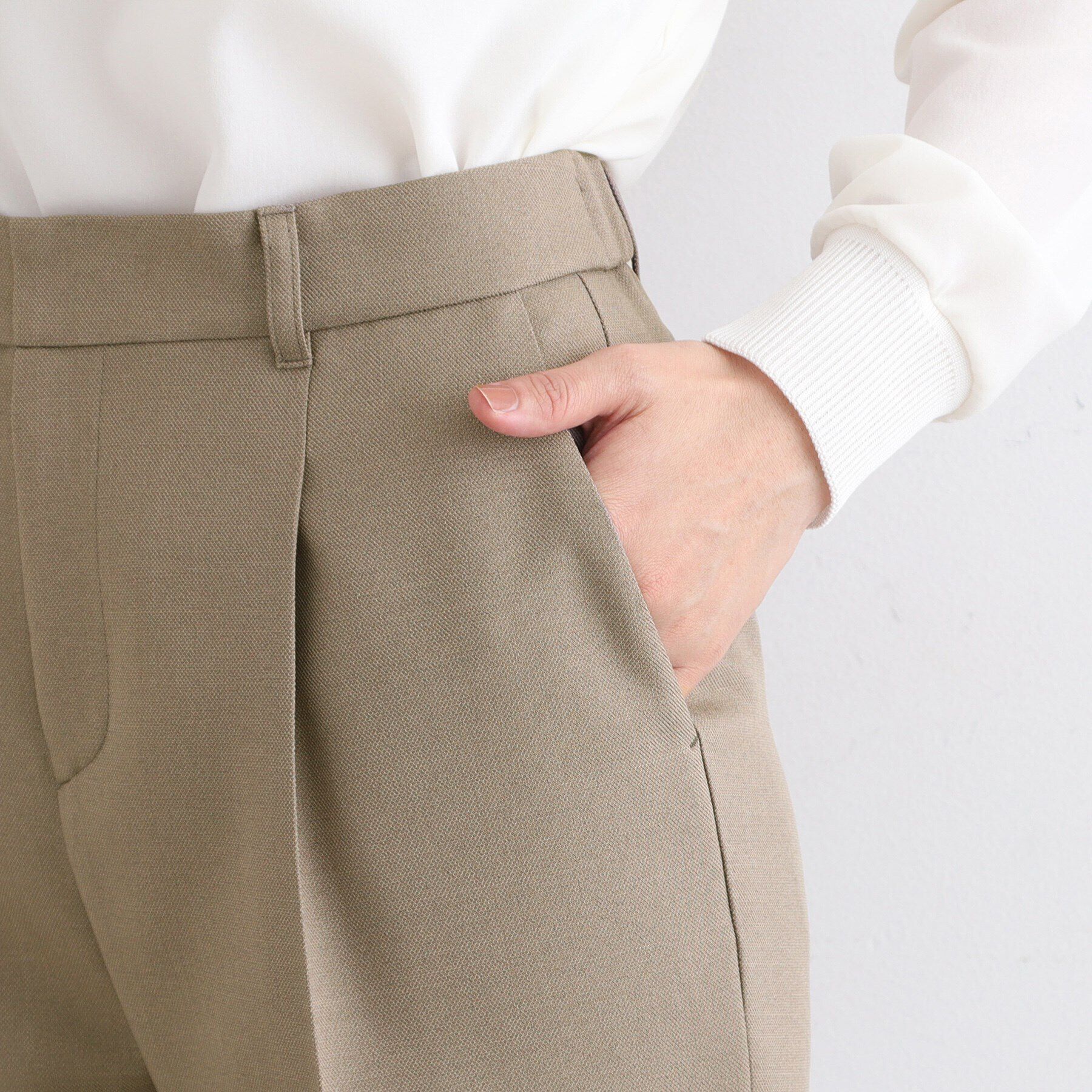 INDIVI「【洗える／UVケア／定番スーツ】ウール調テーパードパンツ」|スーツ|