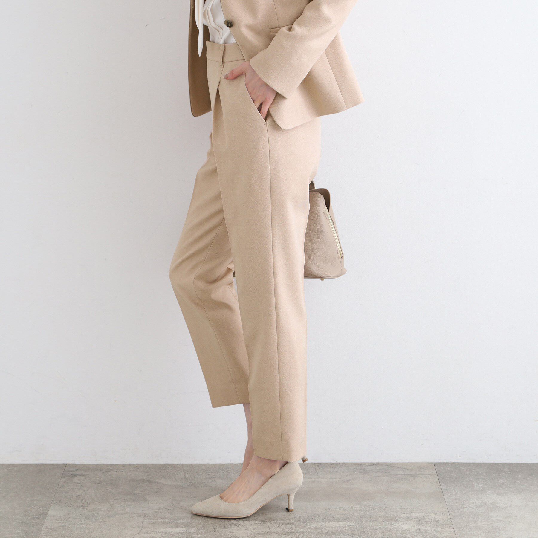 INDIVI「【洗える／UVケア／定番スーツ】ウール調テーパードパンツ」|スーツ|