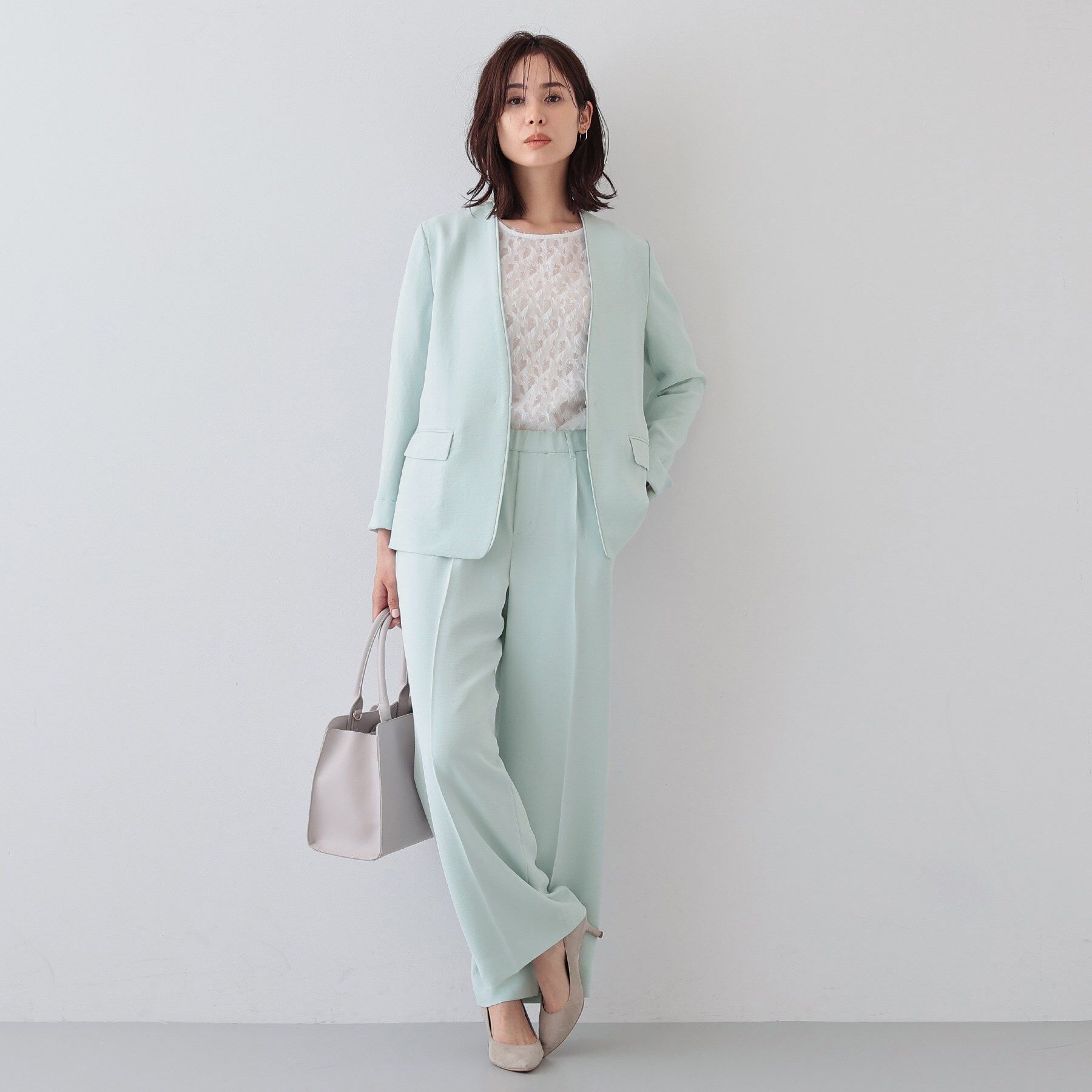 INDIVI「【着る日傘/遮熱/UVケア】ノーカラージャケット」|スーツ|