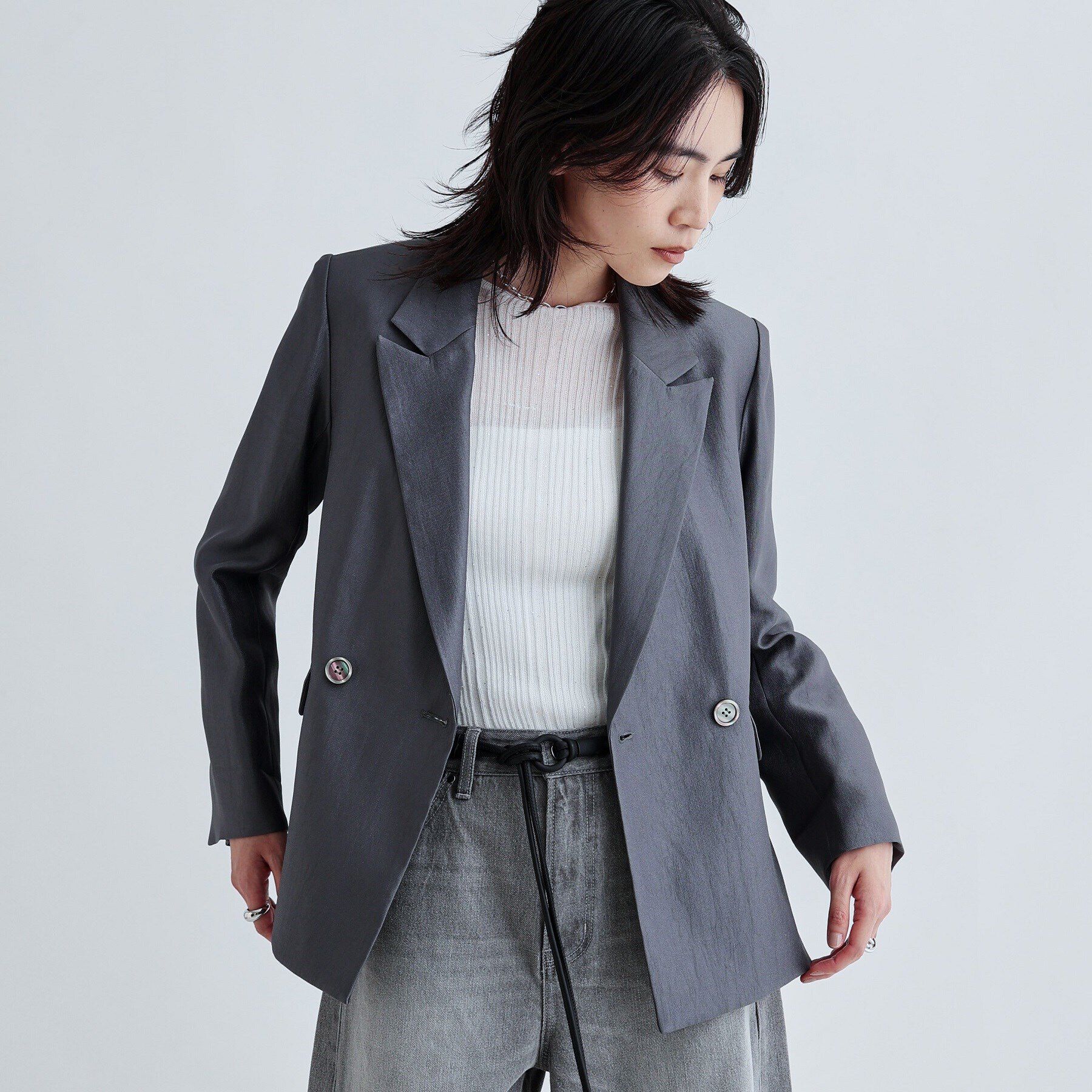 GALLEST「【セレモニー/セットアップ可能/通勤】ダブルブレストジャケット」|テーラードジャケット|