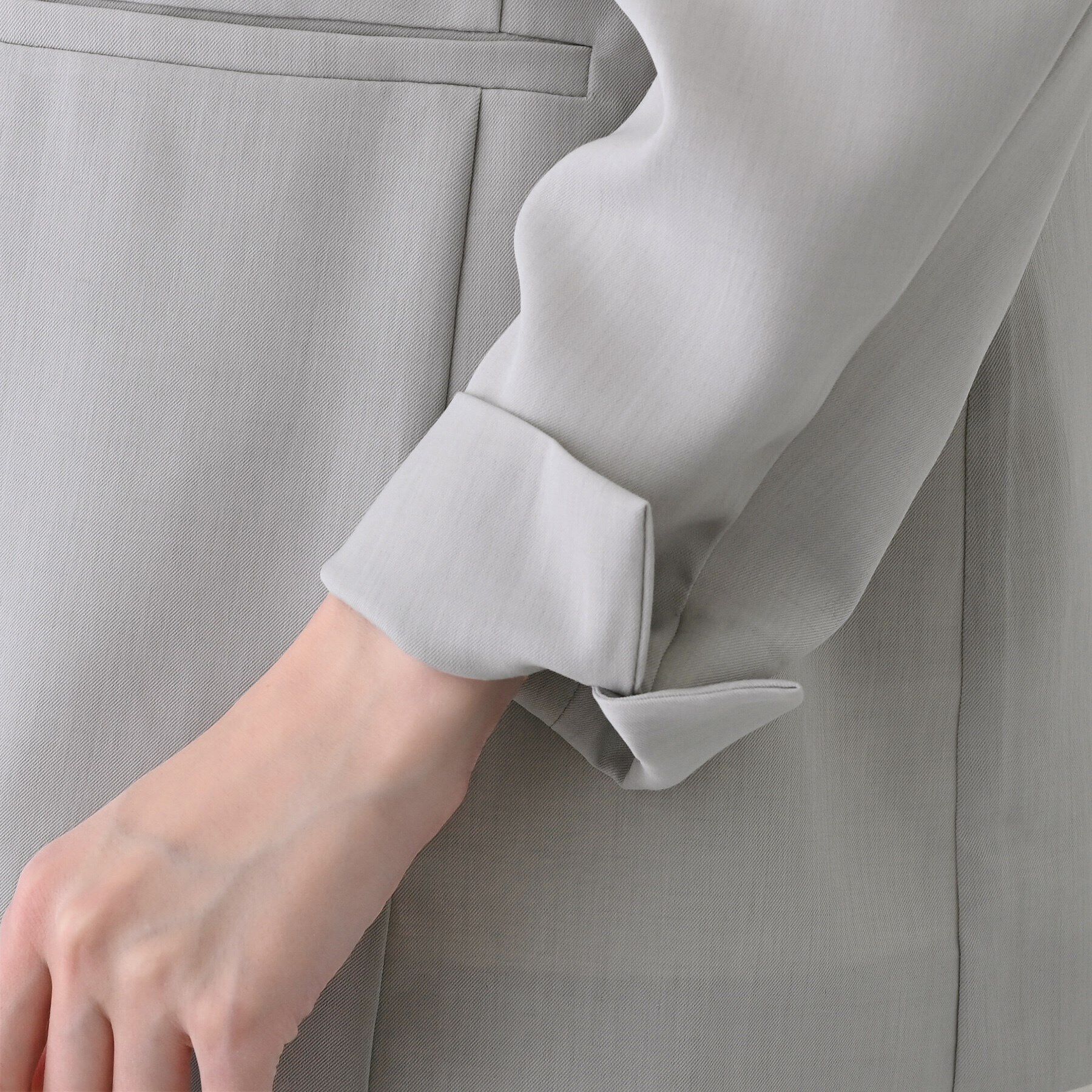 INDIVI「【洗える／バックシャン】ハンサムノーカラージャケット」|ノーカラージャケット|