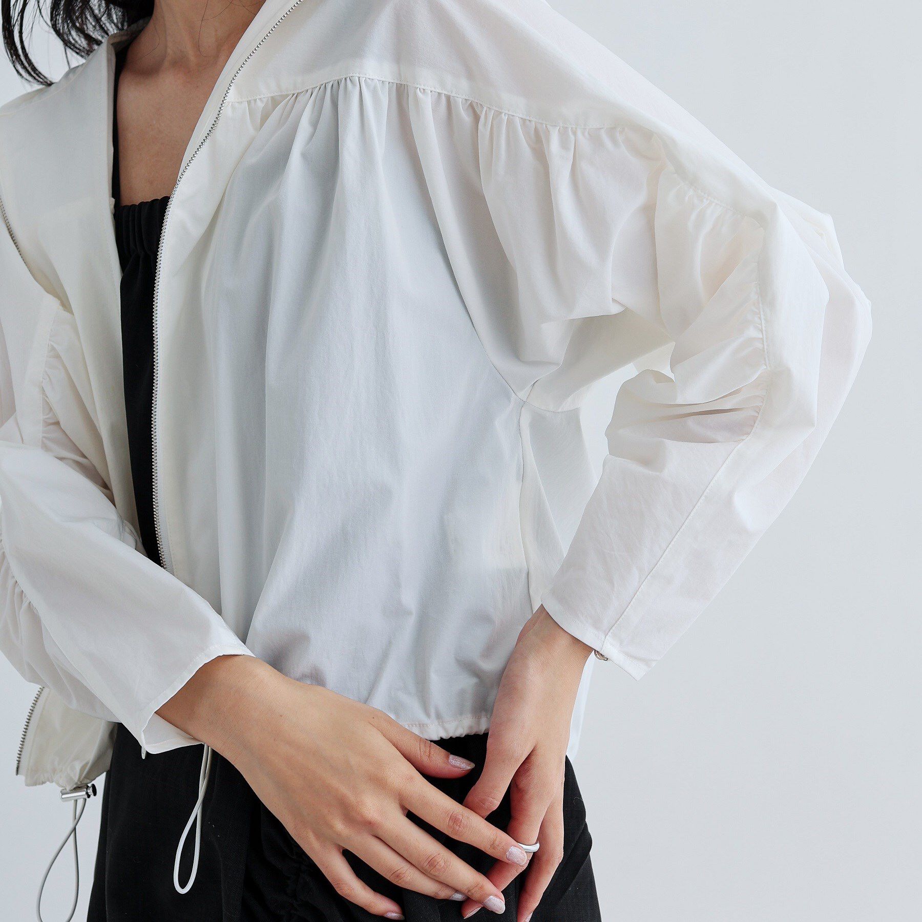 GALLEST「ギャザードルマンフーデットブルゾン」|ブルゾン・スタジャン|