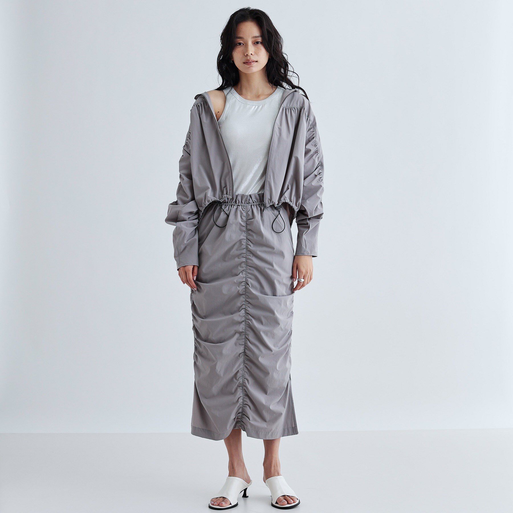 GALLEST「ギャザードルマンフーデットブルゾン」|ブルゾン・スタジャン|