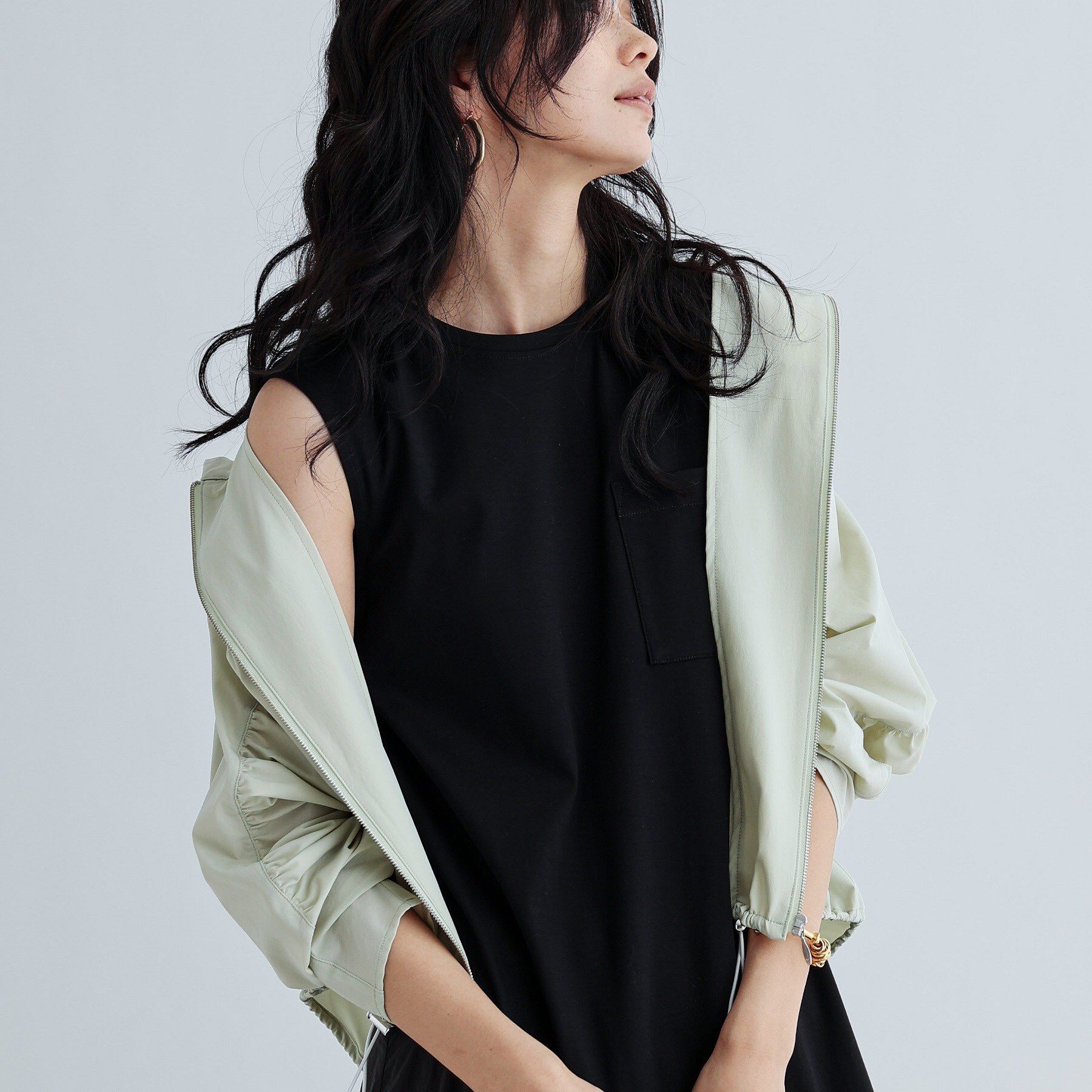 GALLEST「ギャザードルマンフーデットブルゾン」|ブルゾン・スタジャン|