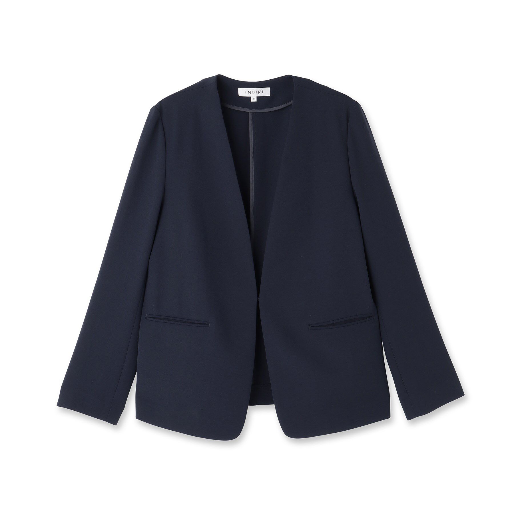 INDIVI「【洗える／UVケア】ノーカラー ナロージャケット」|スーツ|