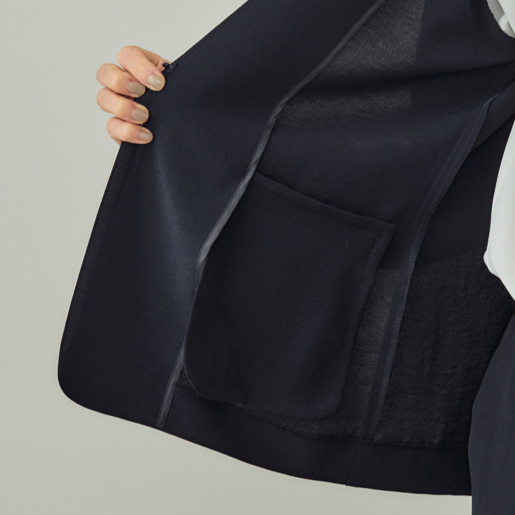 INDIVI「【洗える／UVケア】ノーカラー ナロージャケット」|スーツ|