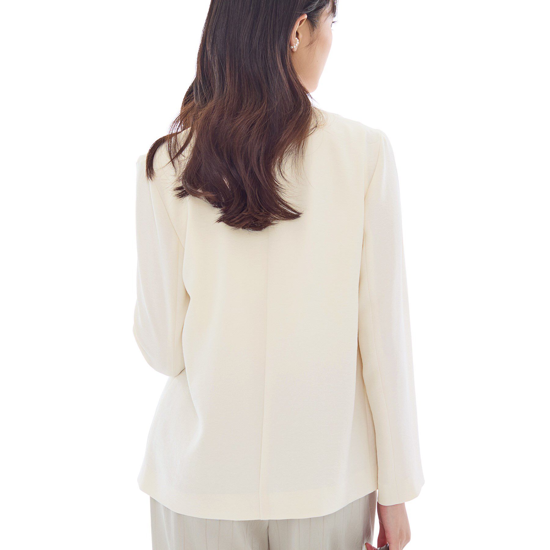 INDIVI「【洗える／UVケア】ノーカラー ナロージャケット」|スーツ|