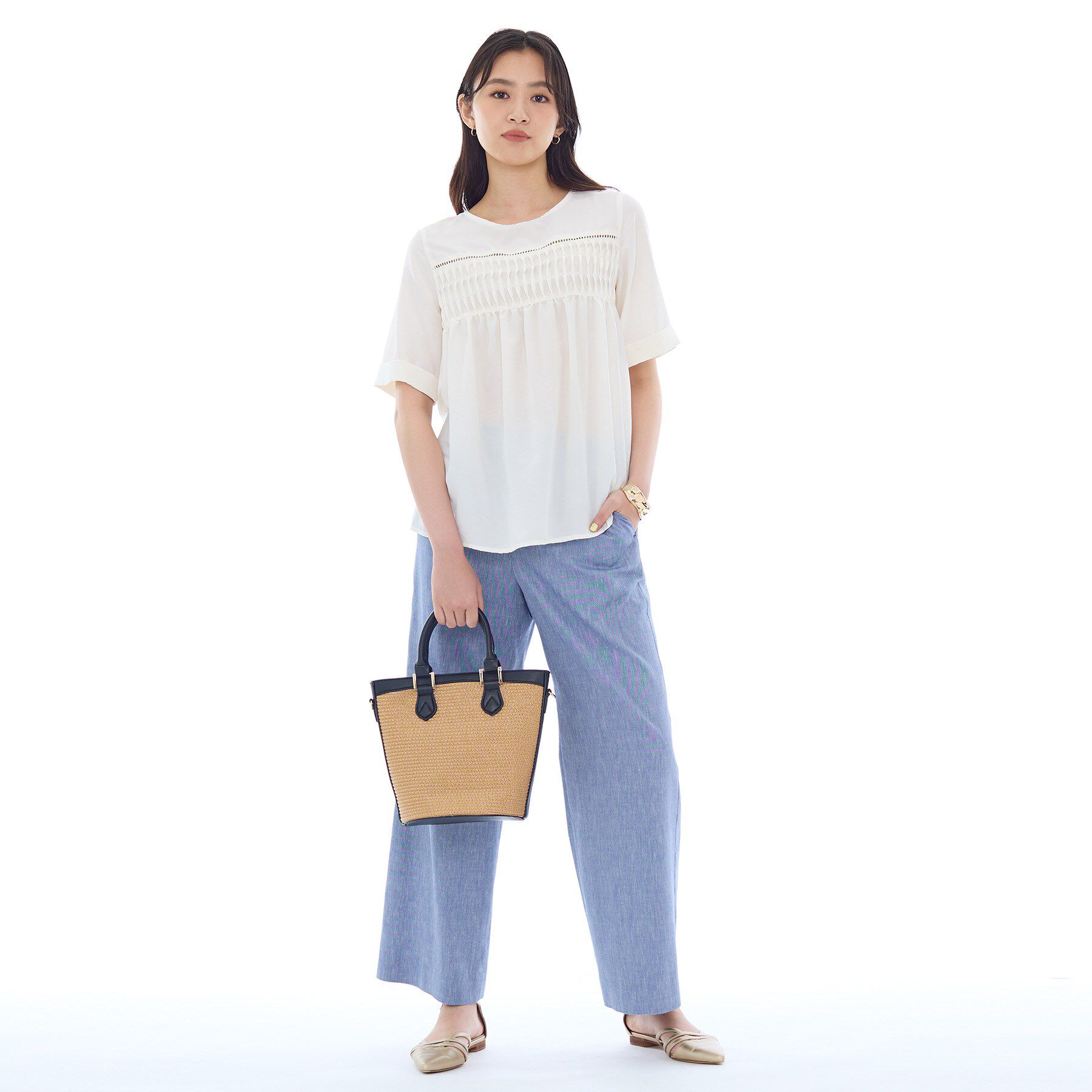 INDIVI「フィブリルブラウス」|シャツ・ブラウス|