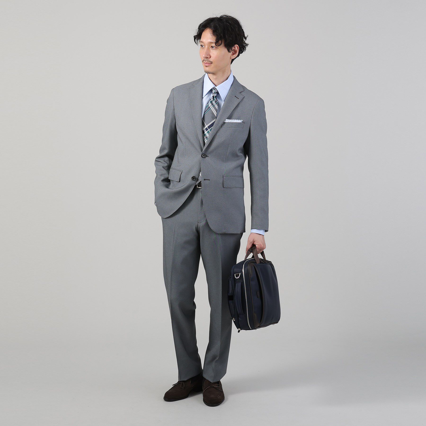 TAKEO KIKUCHI「【ONOFF/セットアップ対応】メランジ シャークスキン ストレッチジャケット」|テーラードジャケット|