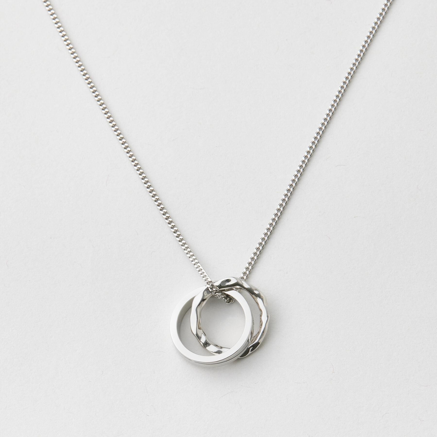 TAKEO KIKUCHI「カラードトップ ダブルリングネックレス」|ネックレス|シルバー(006)