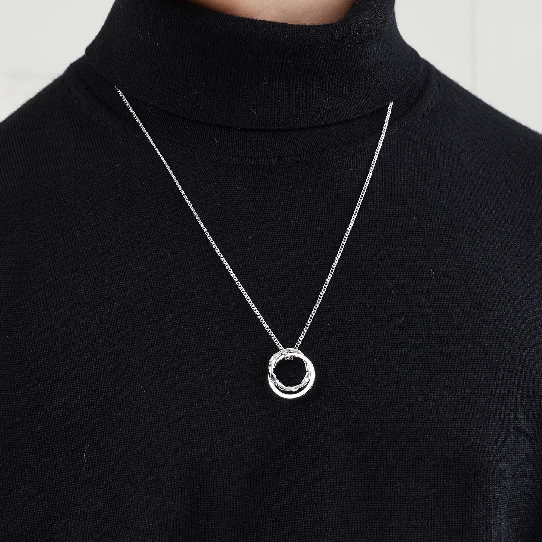 TAKEO KIKUCHI「カラードトップ ダブルリングネックレス」|ネックレス|