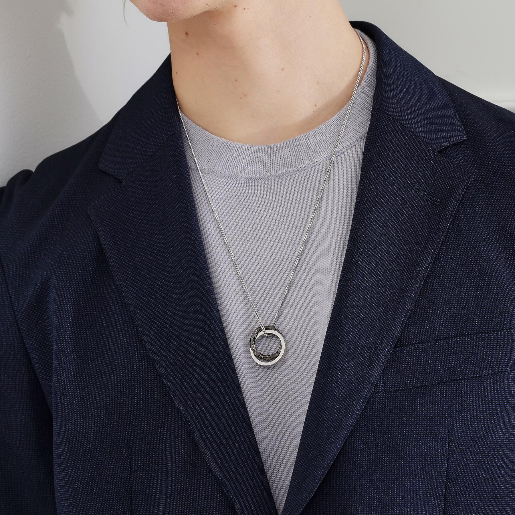 TAKEO KIKUCHI「カラードトップ ダブルリングネックレス」|ネックレス|