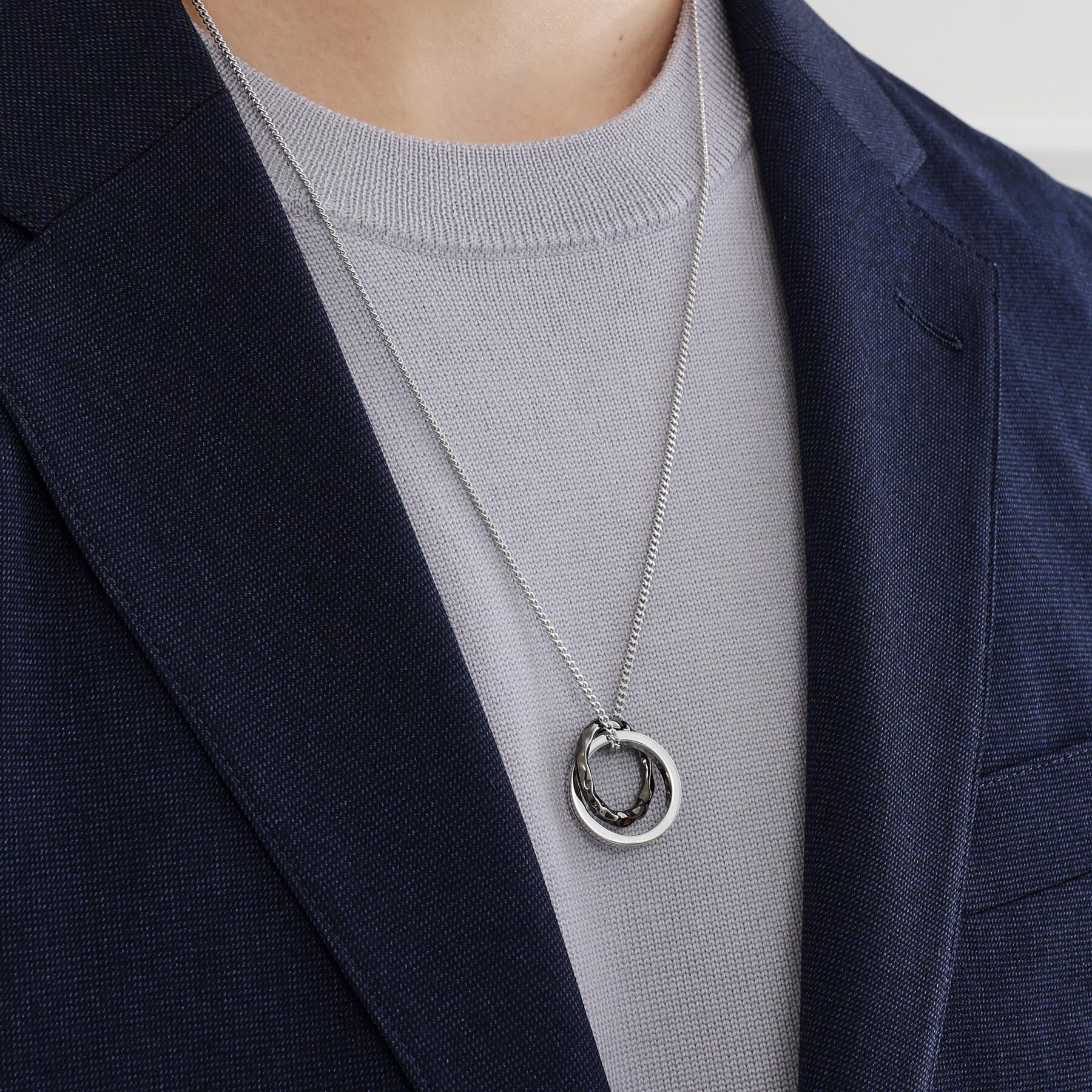 TAKEO KIKUCHI「カラードトップ ダブルリングネックレス」|ネックレス|