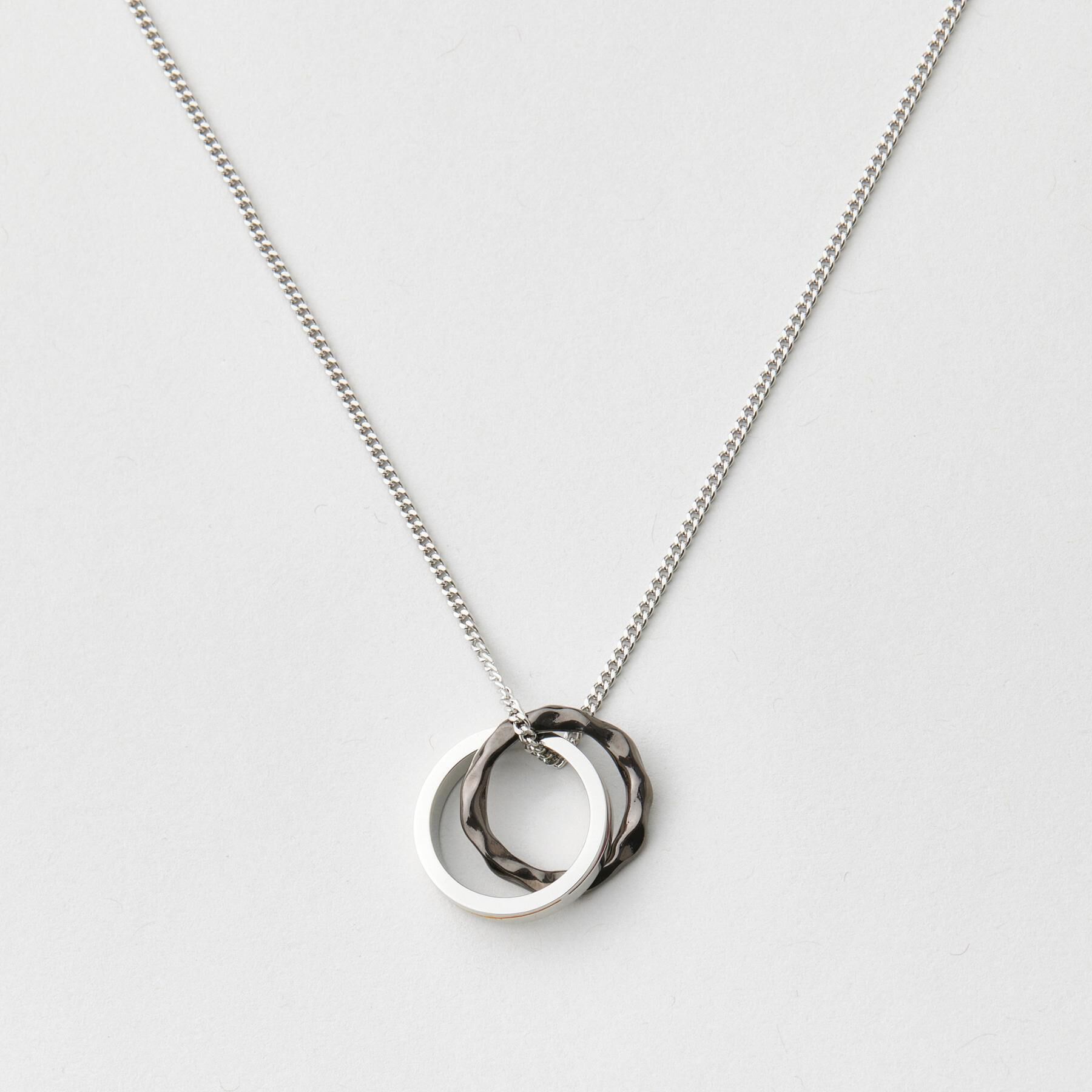 TAKEO KIKUCHI「カラードトップ ダブルリングネックレス」|ネックレス|シルバー(606)