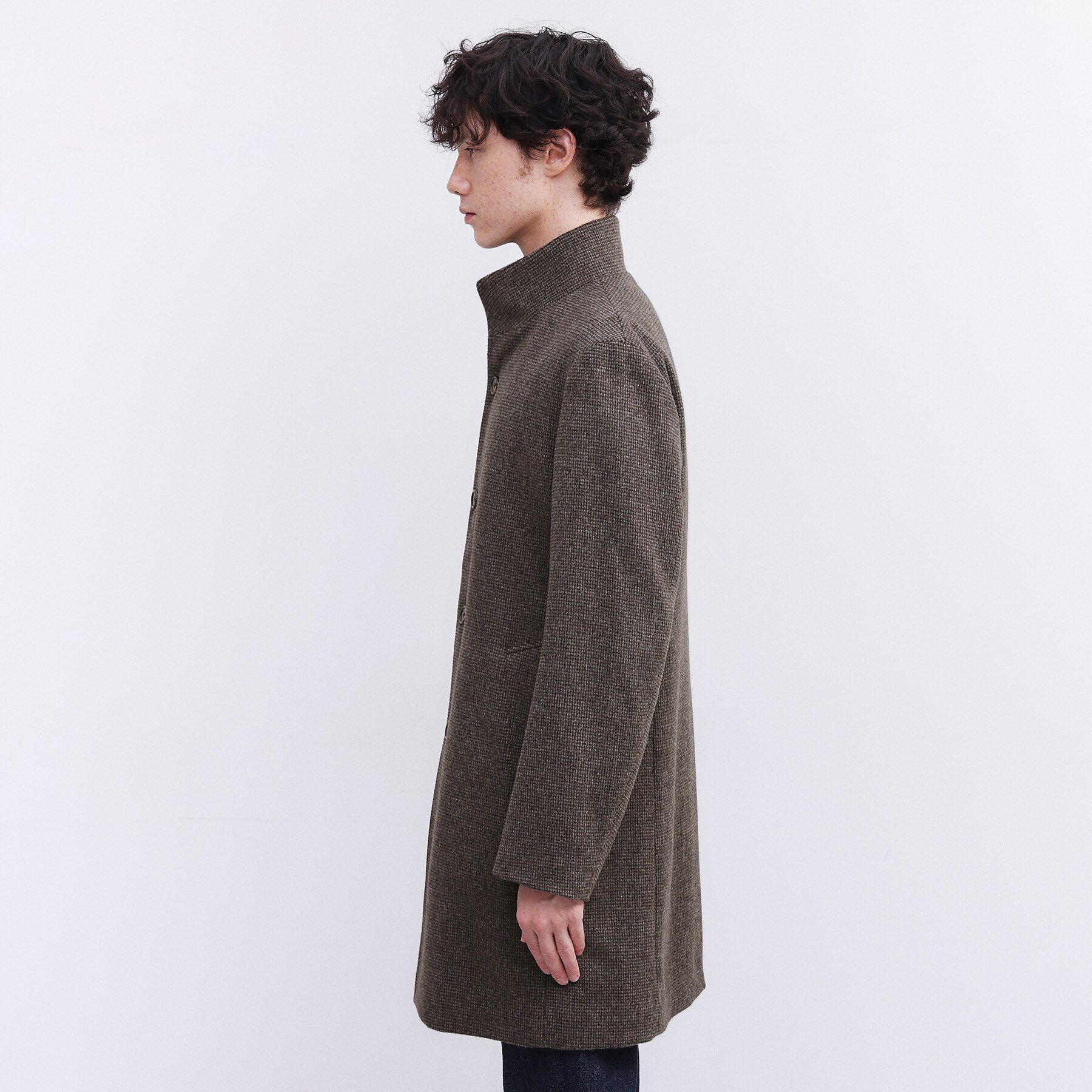 TAKEO KIKUCHI「カシミヤブレンド ビーバー調ピンヘッドスタンドカラーコート」|その他|